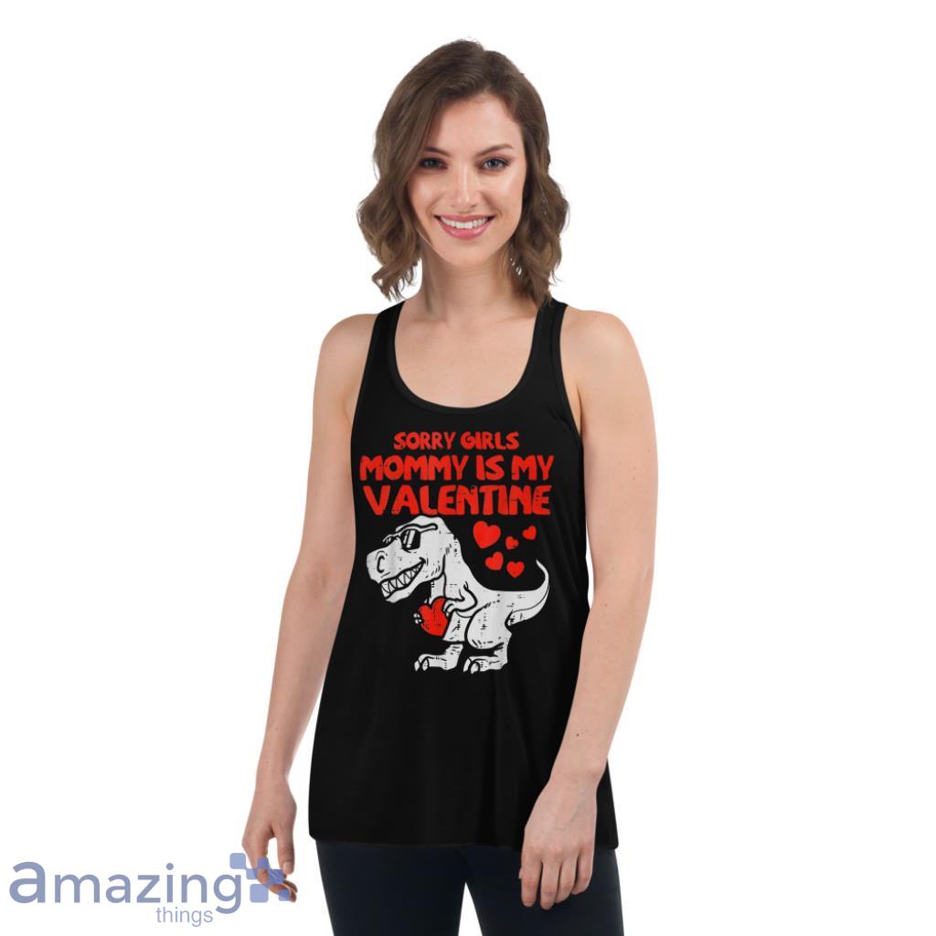 Girls Mommy Is My Valentine Toddler Boys Valentine Day T Shirt image Girls Mommy Is My Valentine Toddler Boys Valentine Day T-Shirt - Womens Flowy Racerback Tank
