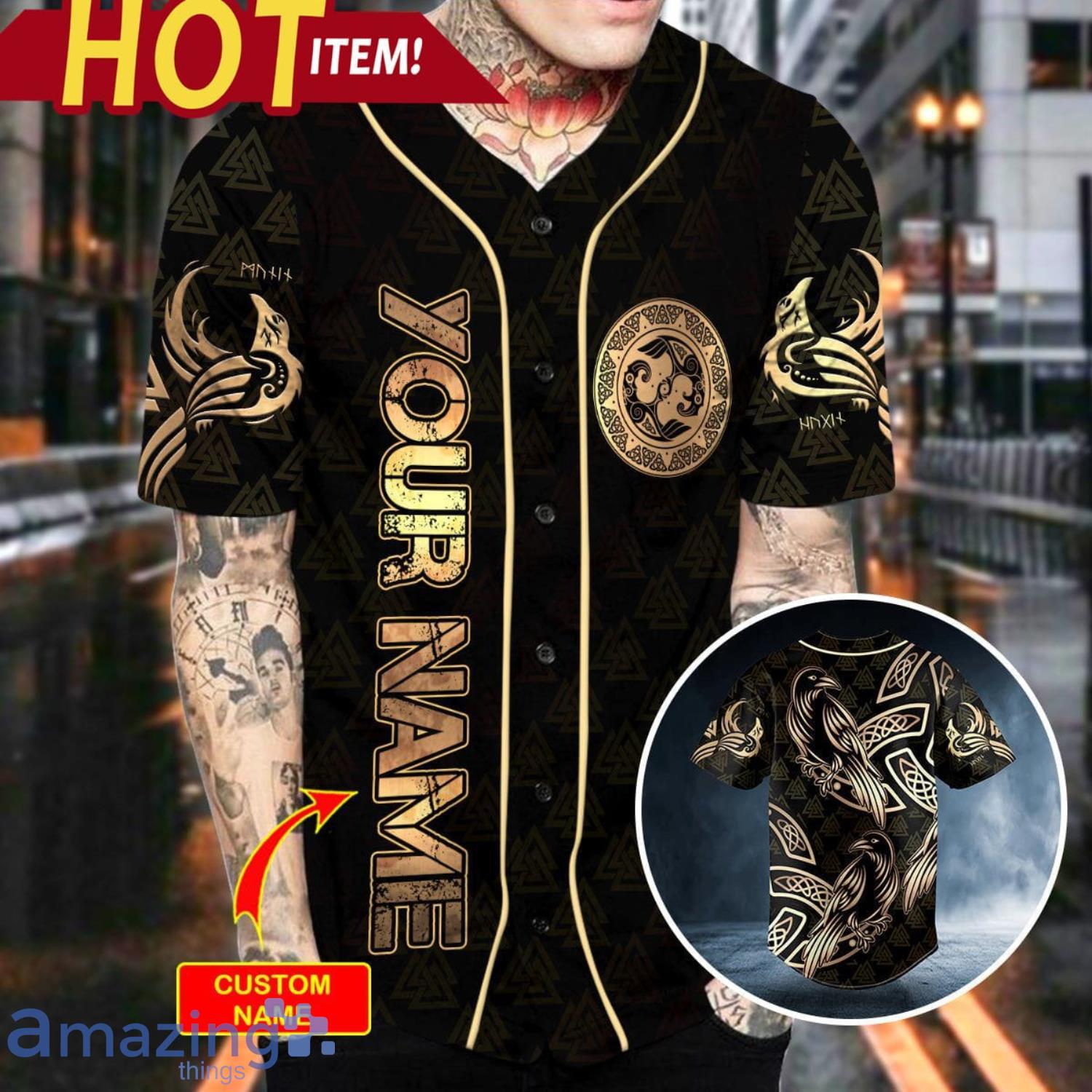 Raven Viking Tattoo Custom Baseball Jersey in 2023