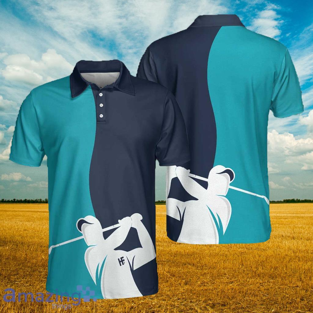 Golf Blue And Navy Short Sleeve Polo Shirt - Golf Blue And Navy Short Sleeve Polo Shirt