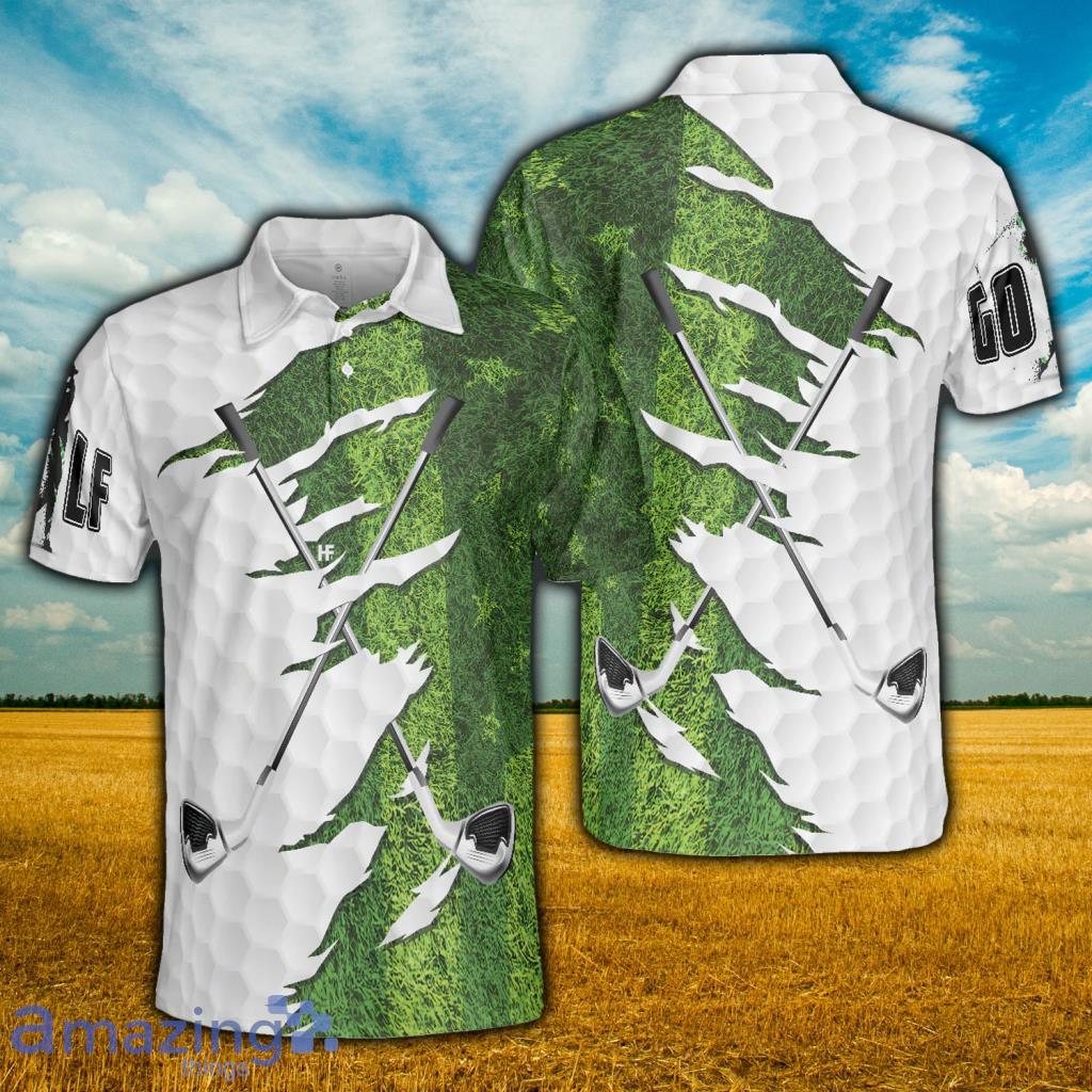 Golf Ripped Clubs & Course American Golfer Polo Shirt - Golf Ripped Clubs & Course American Golfer Polo Shirt