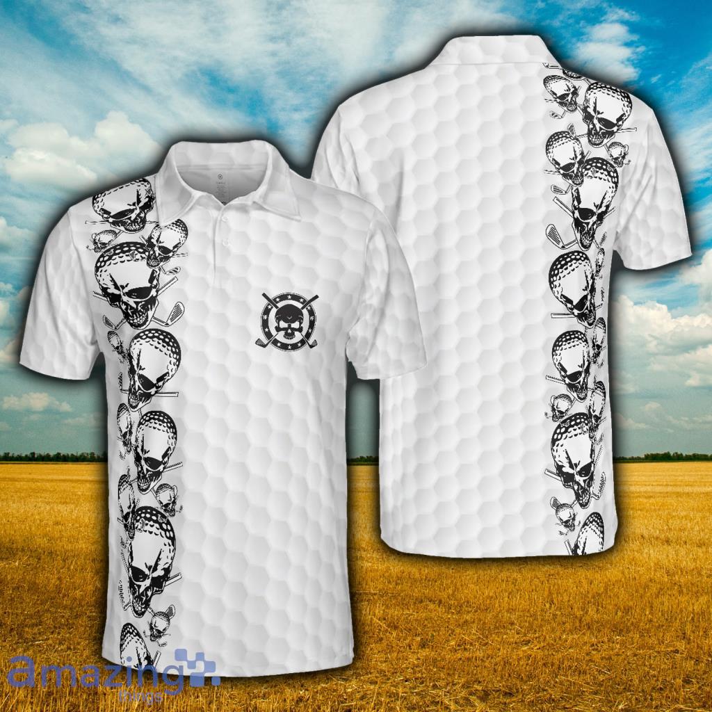 Golfing Skull Golf Ball And Clubs Shirt Polo Shirt - Golfing Skull Golf Ball And Clubs Shirt Polo Shirt