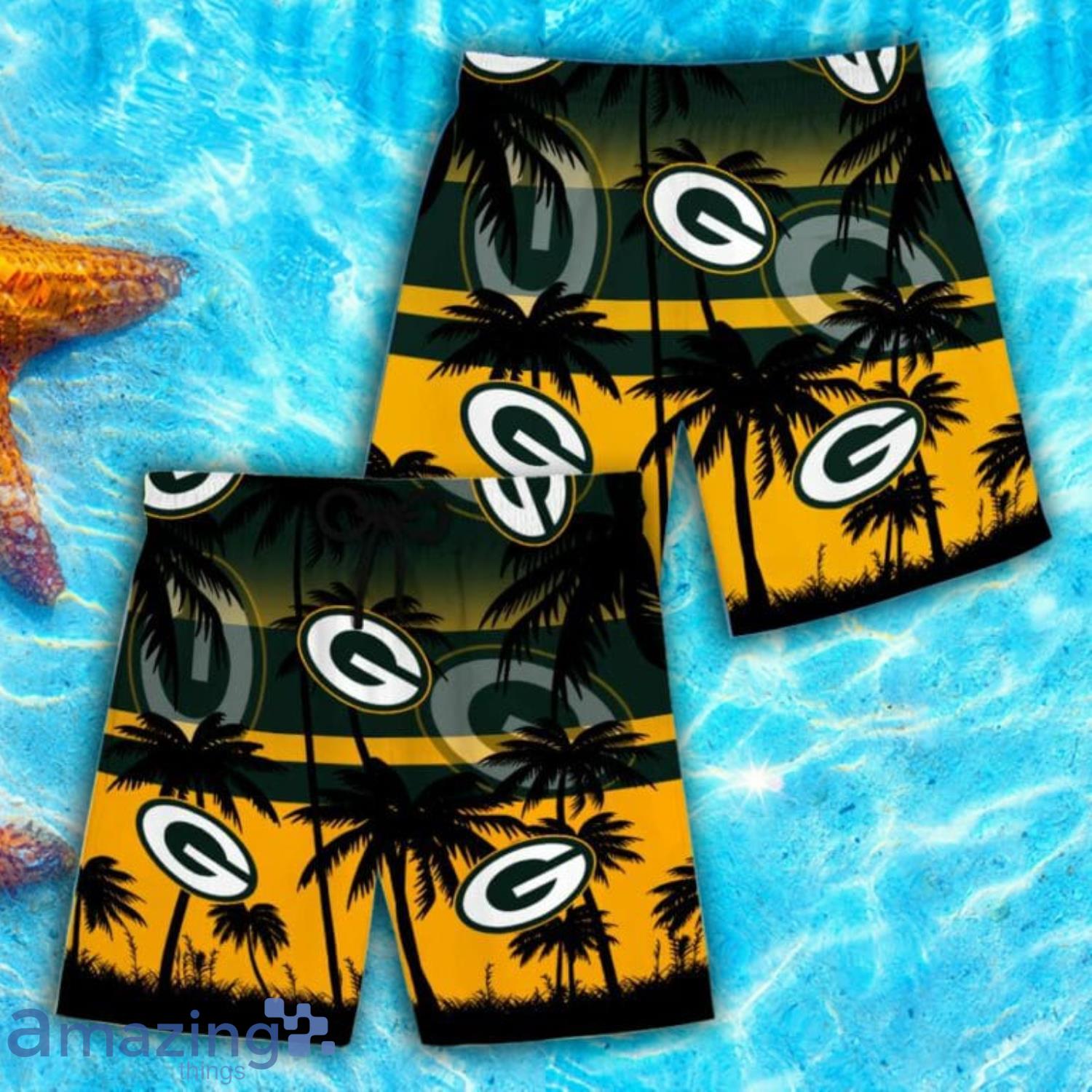 Green Bay Packers Helmet Tropical Summer Hawaiian Shirt & Short