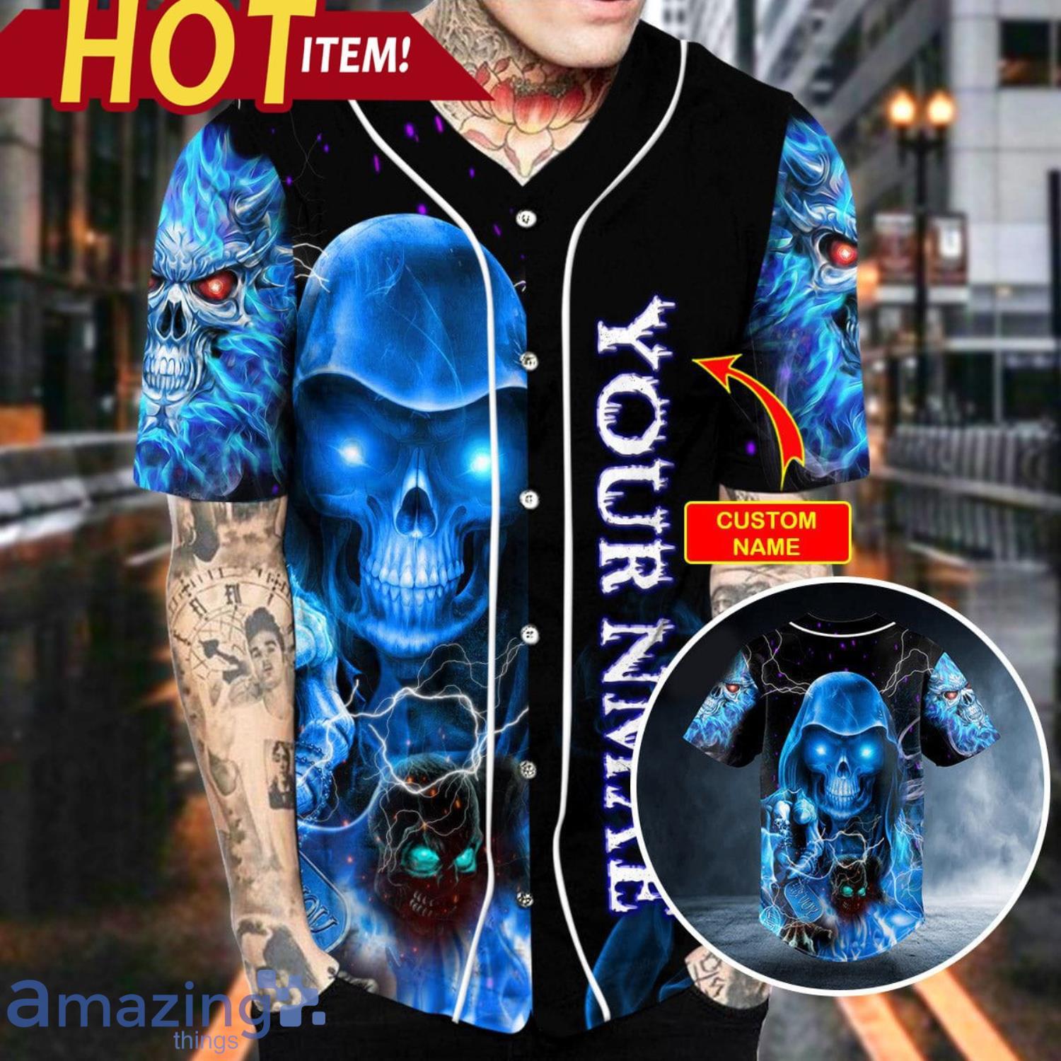 New Design - Blue Fire Skull & Flaming Skull Sublimated Custom Paintball  Jerseys : r/paintball