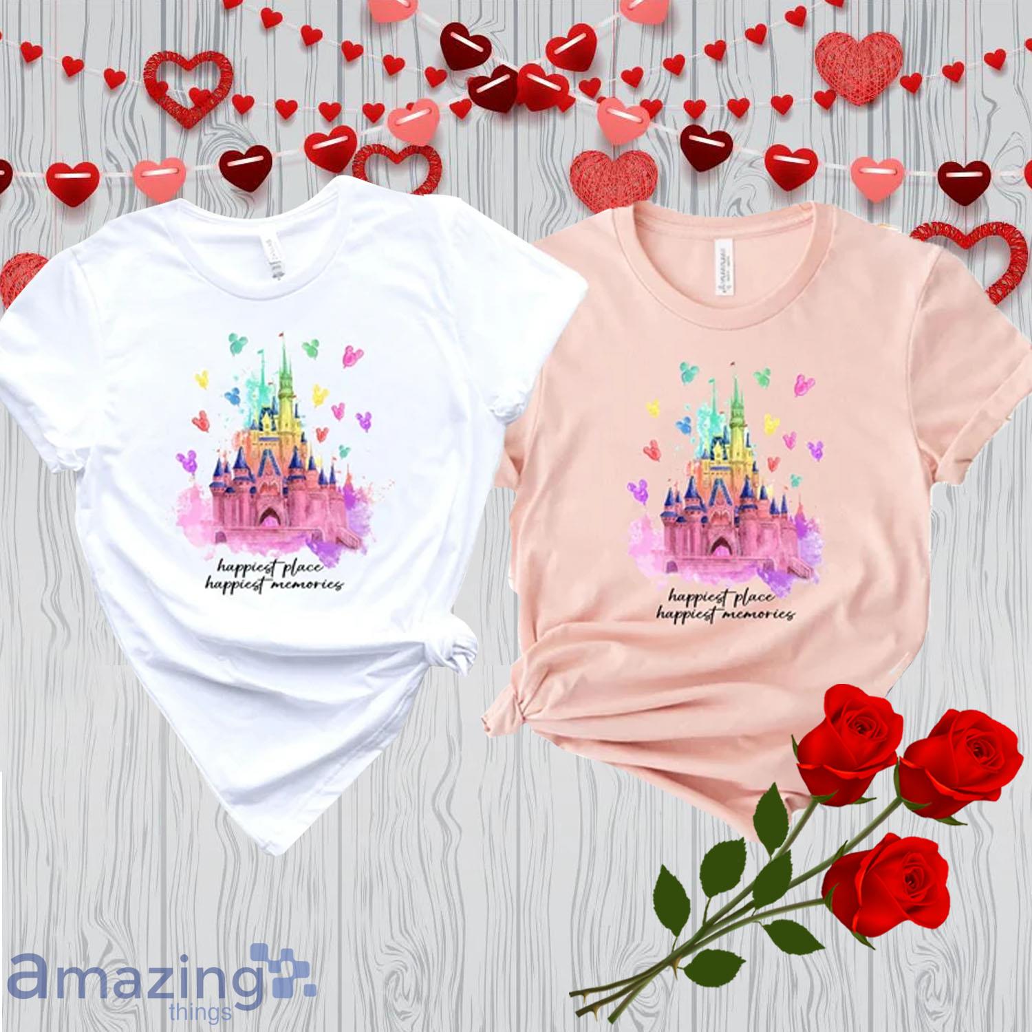 Happiest Place Disney Valentine's Day Matching Couple Shirt - Happiest Place Disney Valentine's Day Matching Couple Shirt