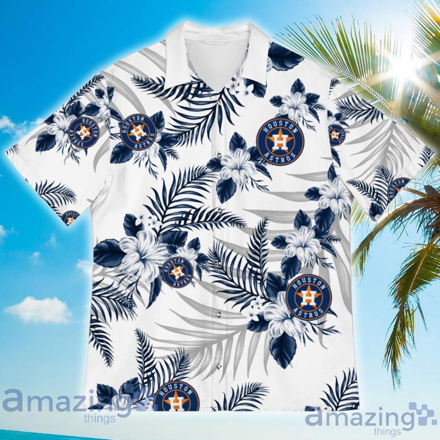 Houston Astros Green Leaf Pattern Tropical Hawaiian Shirt For Men And Women  - Freedomdesign