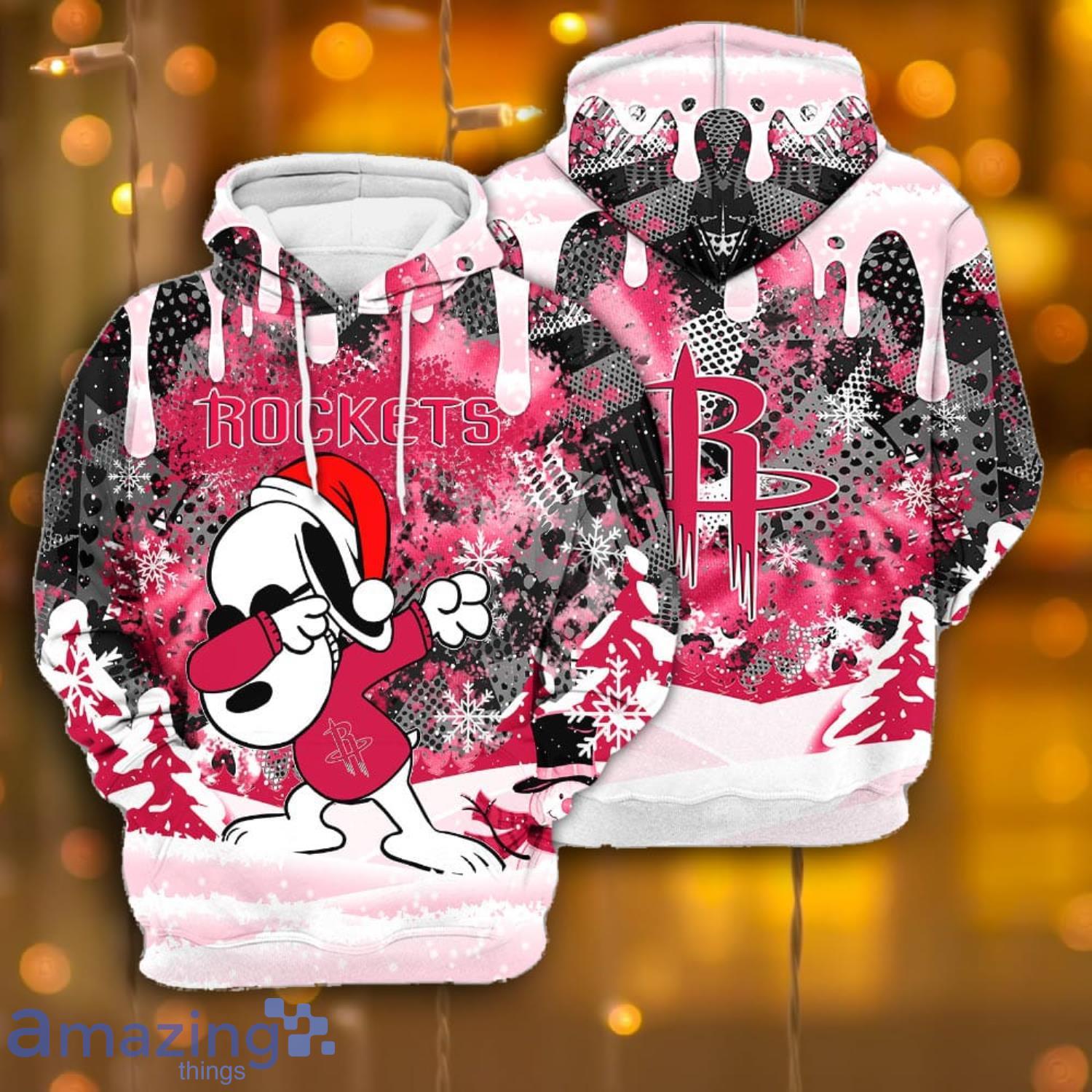 Houston Rockets Snoopy Dabbing The Peanuts Sports Football American Christmas All Over Print 3D Hoodie Product Photo 1