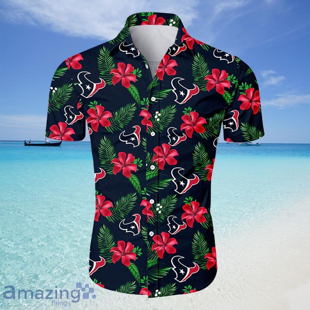Houston Texans NFL Hawaiian Shirt Tropical Flower For Fans - Houston Texans NFL Hawaiian Shirt Tropical Flower For Fans