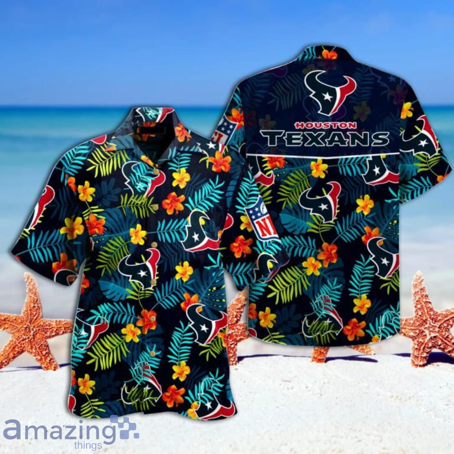 Houston Texans Summer Tropical Combo Hawaiian Shirt And Short Product Photo 1