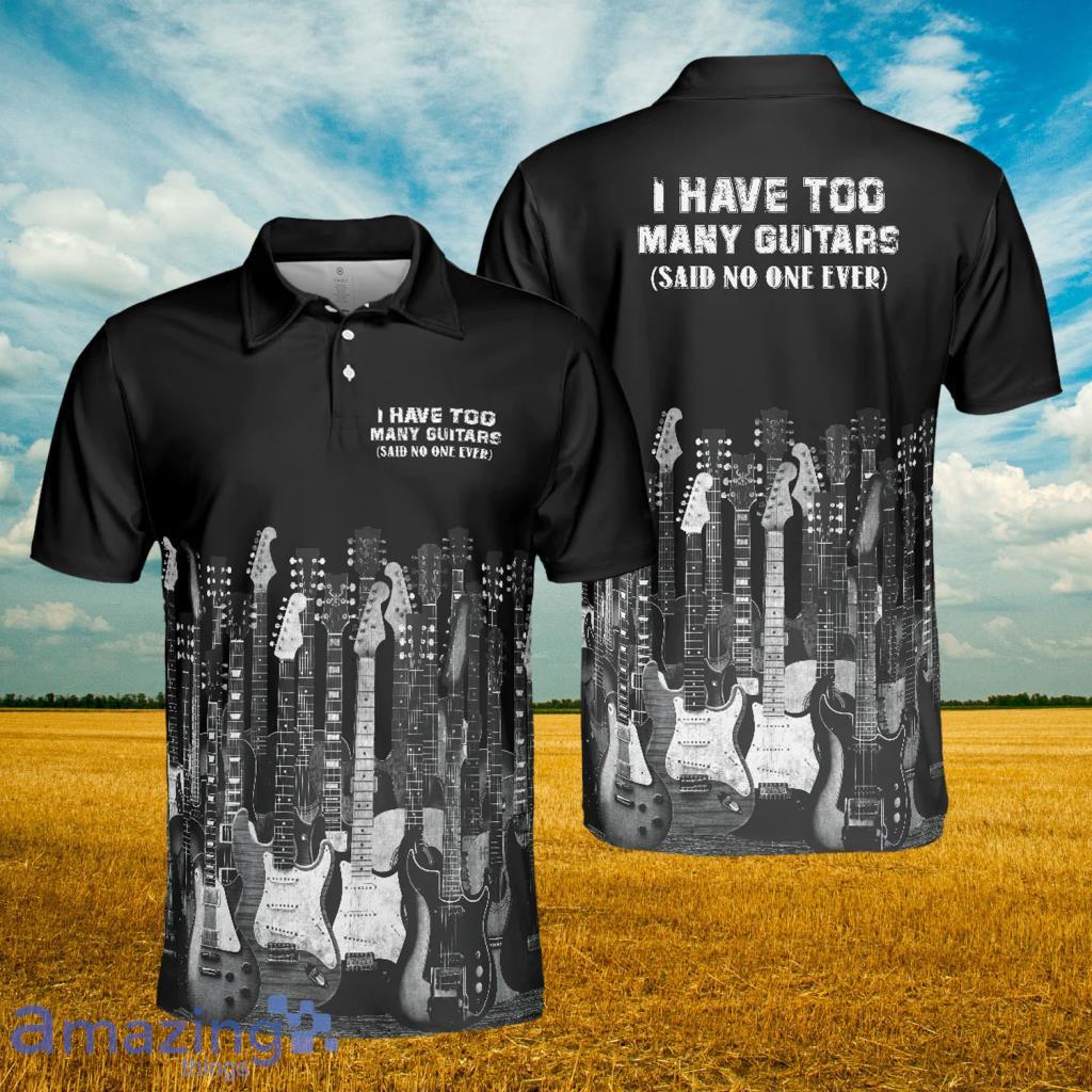 I Have Too Many Guitars Black Short Sleeve Polo Shirt - I Have Too Many Guitars Black Short Sleeve Polo Shirt