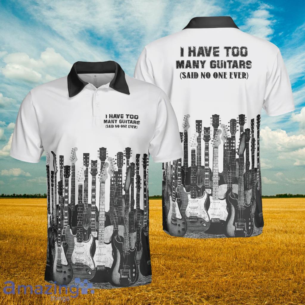 I Have Too Many Guitars White Short Sleeve Polo Shirt - I Have Too Many Guitars White Short Sleeve Polo Shirt