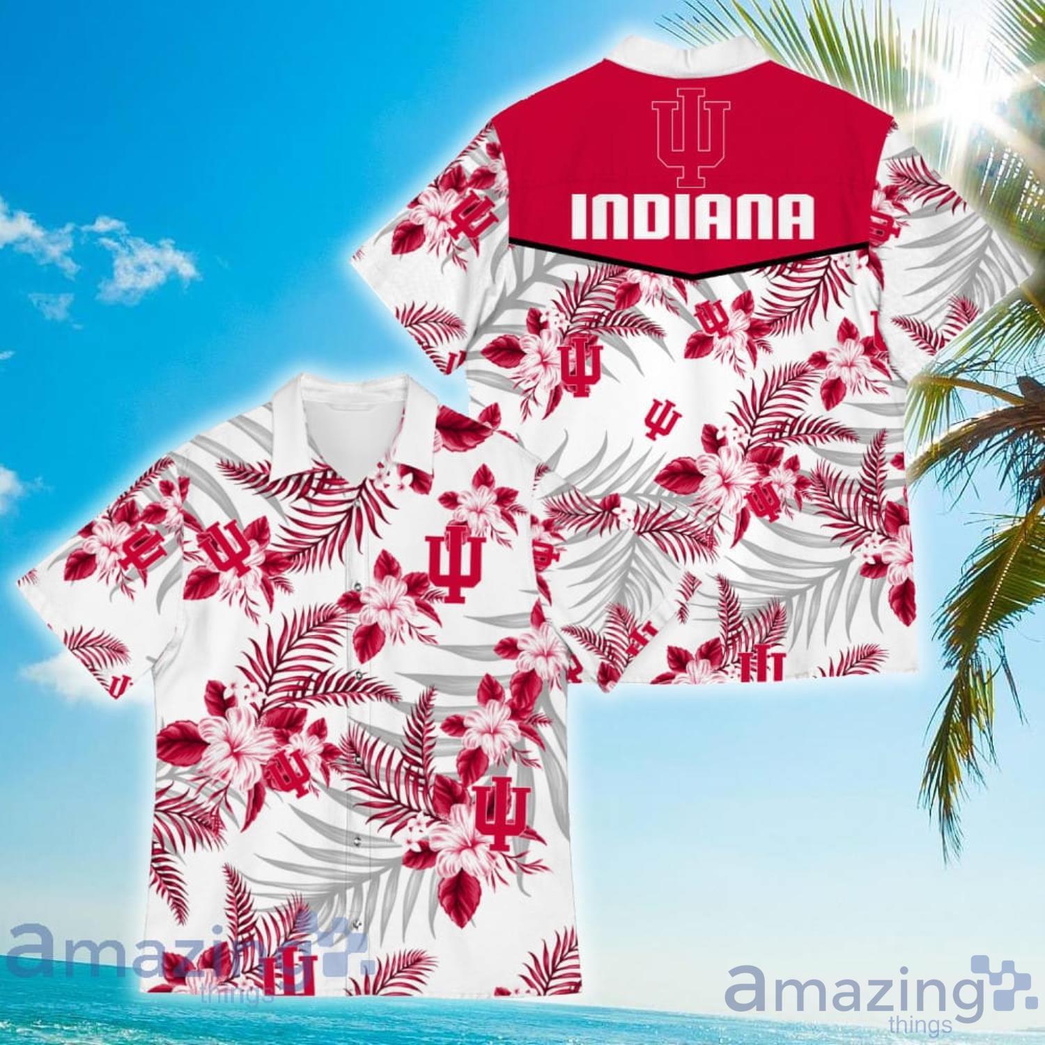 Indiana Hoosiers Sports American Tropical Flower Patterns Hawaiian Shirt Product Photo 1