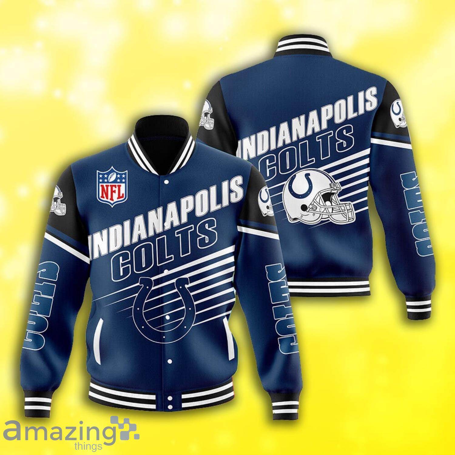 Indianapolis Colts NFL Symbol All Over Print Baseball Jacket Product Photo 1