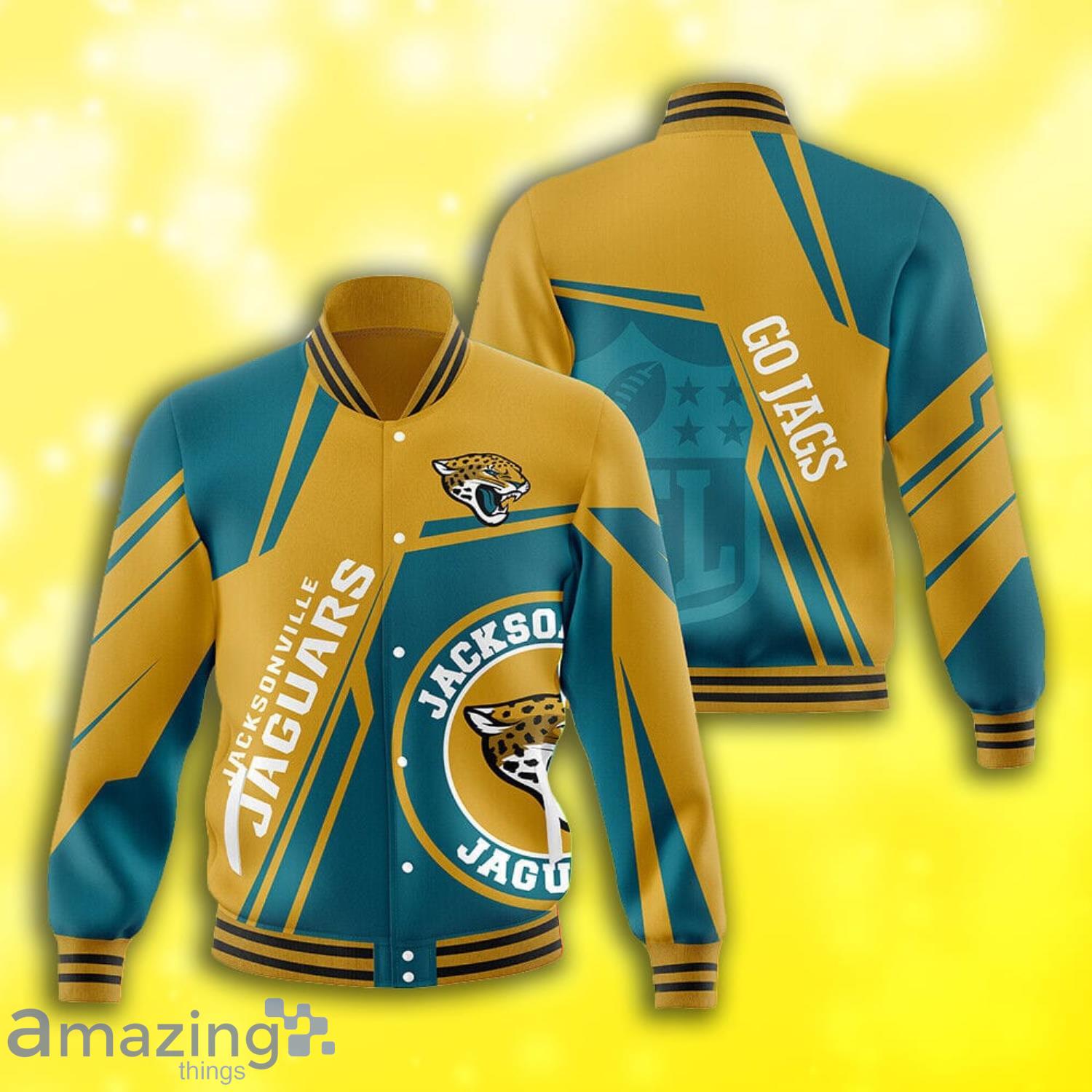 Jacksonville Jaguars Football Team Symbol All Over Print Baseball Jacket