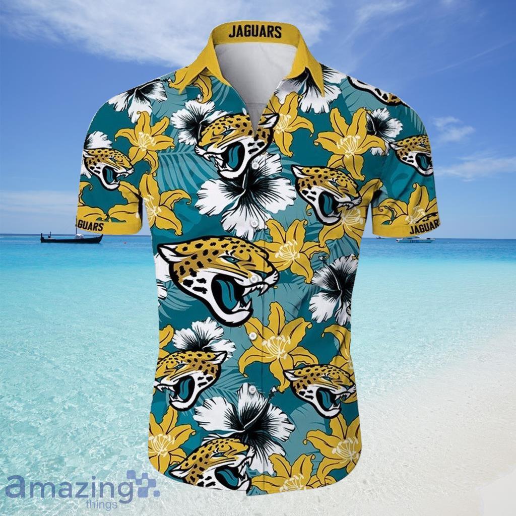 Jacksonville Jaguars Hawaiian shirt Tropical Flower For Fans - Jacksonville Jaguars Hawaiian shirt Tropical Flower For Fans