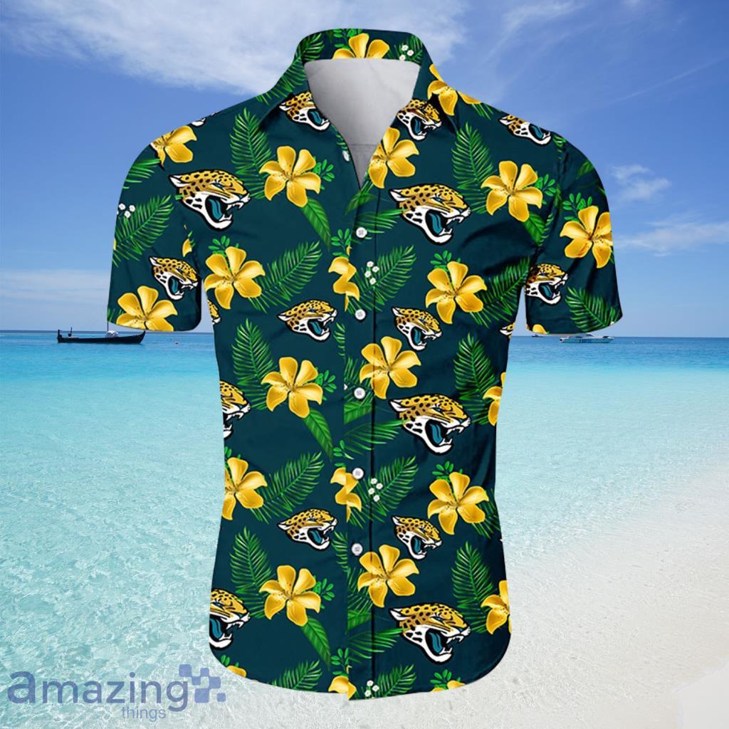 Jacksonville Jaguars NFL Hawaiian Shirt Tropical Flower For Fans - Jacksonville Jaguars NFL Hawaiian Shirt Tropical Flower For Fans