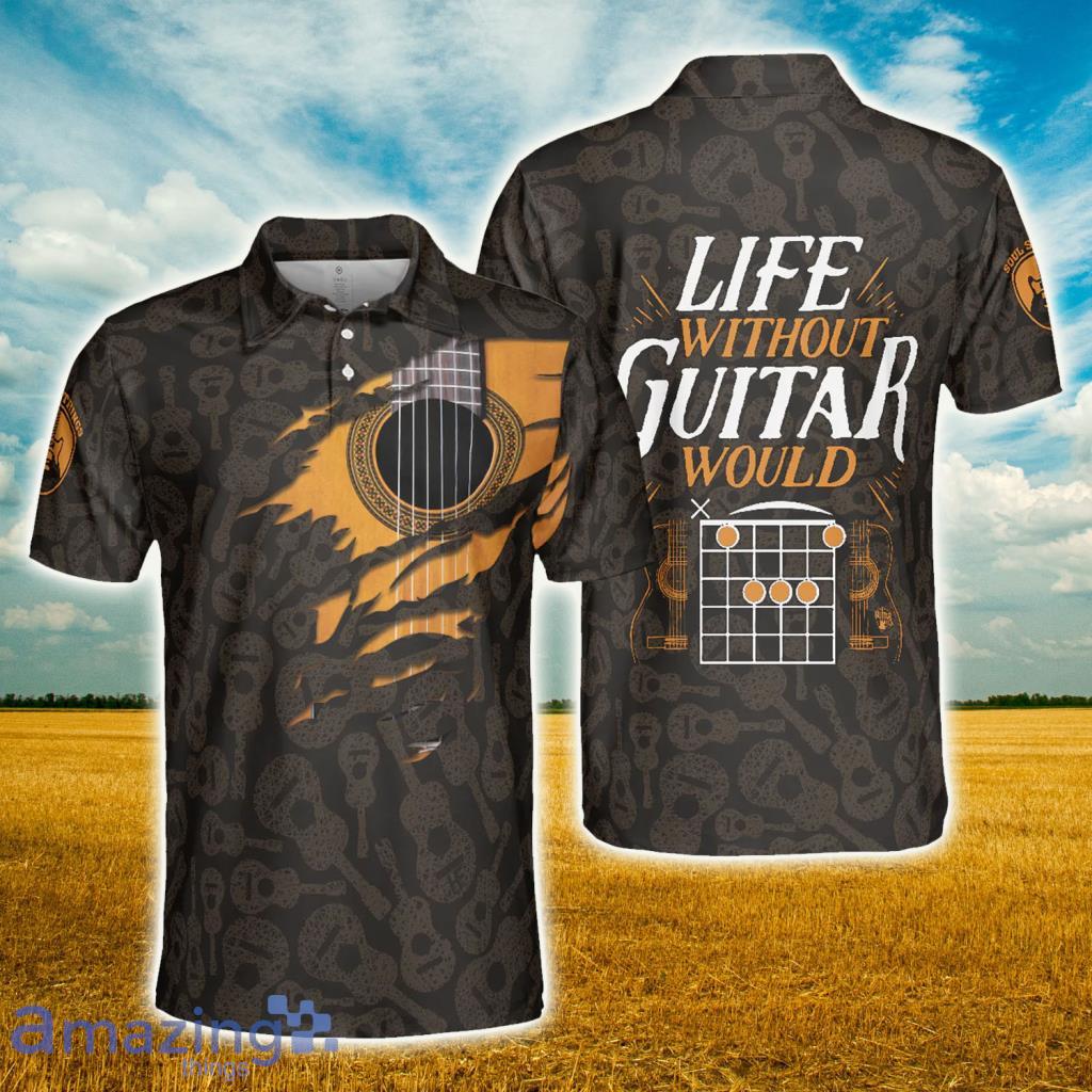 Life Without Guitar Would Be Flat Polo Shirt - Life Without Guitar Would Be Flat Polo Shirt