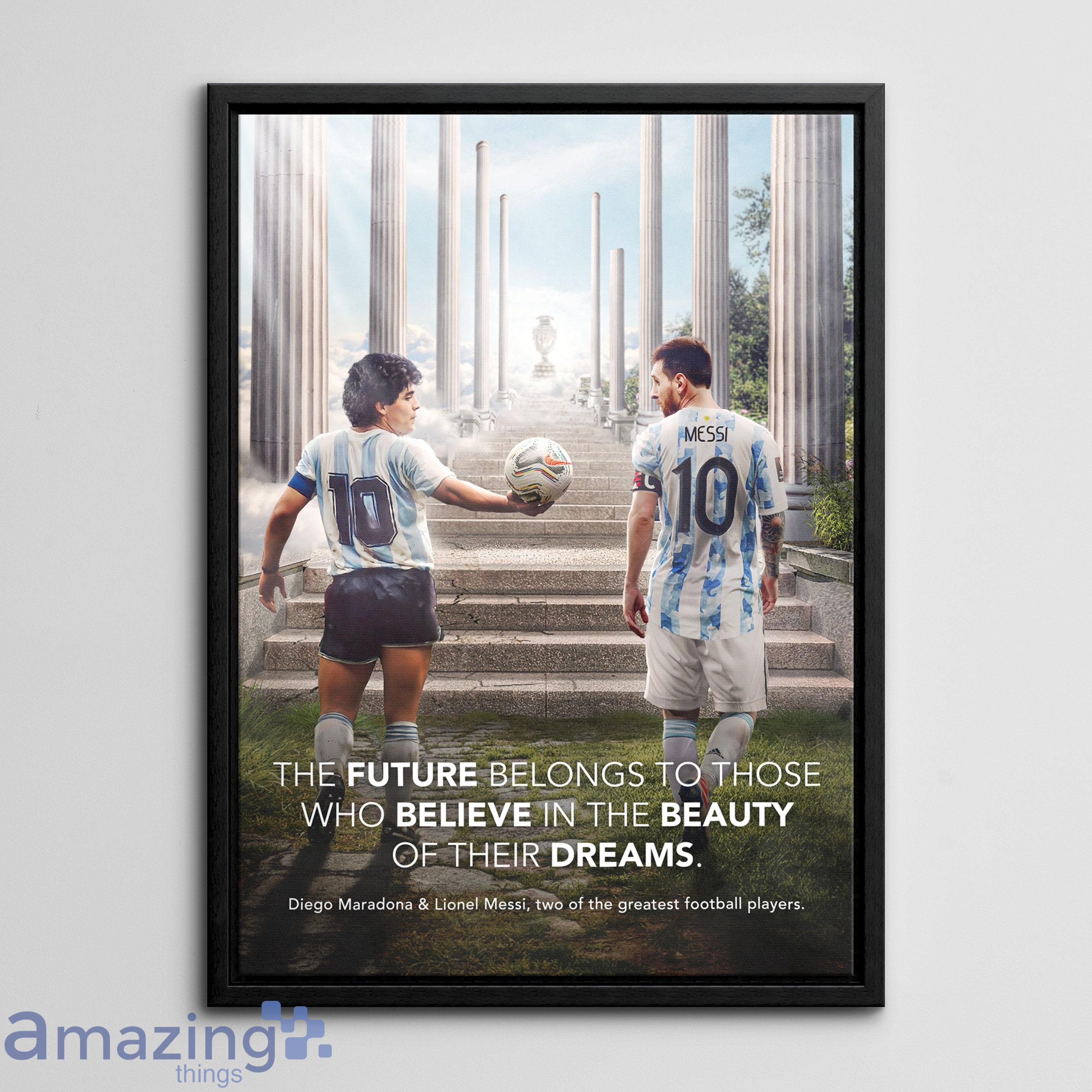 Diego Maradona & Lionel Messi Signed Argentina Shirts In Classic Dual Frame