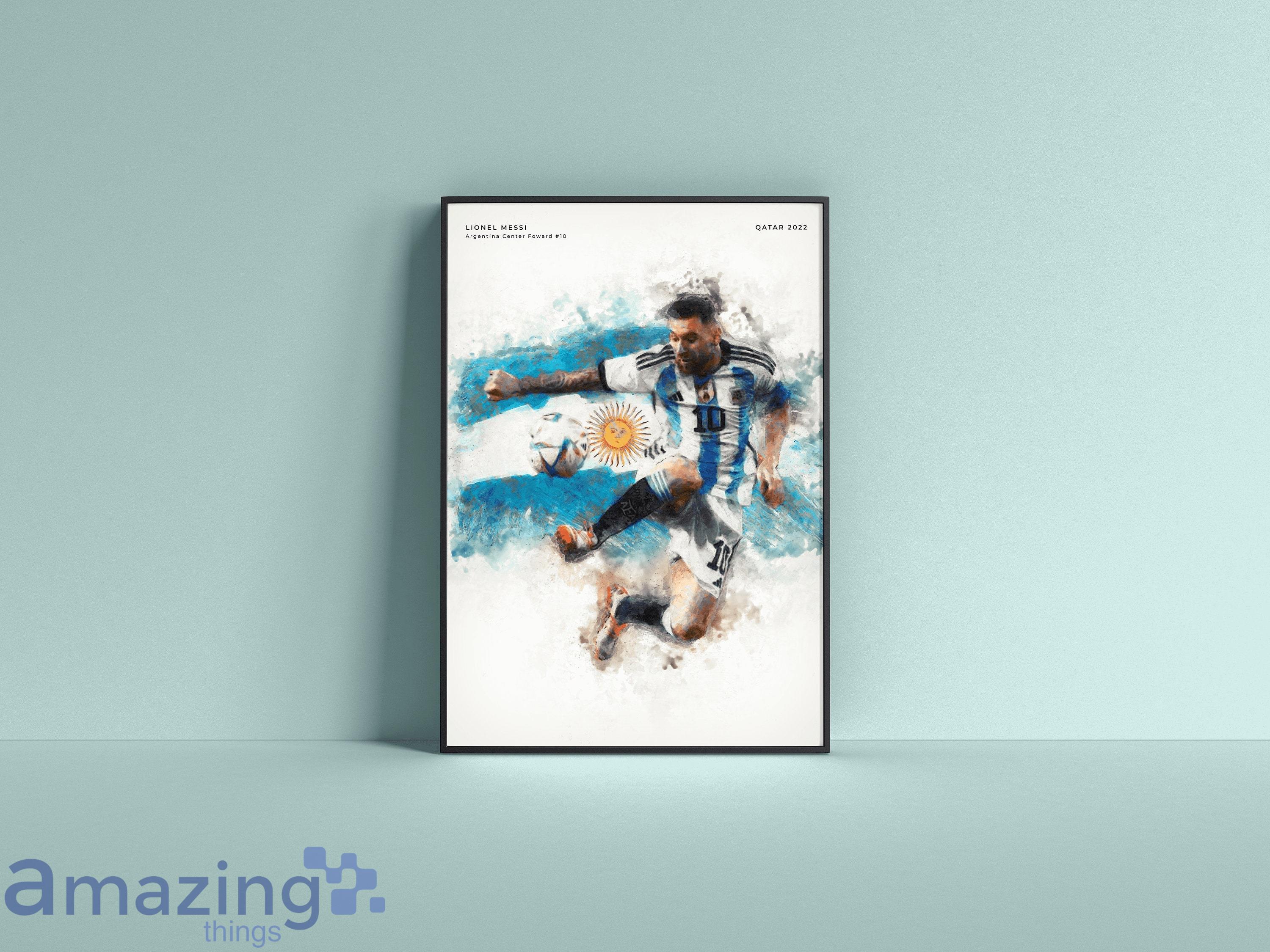 Lionel Messi Qatar Worldcup 2022 Argentina Messi Poster Or Canvas Wall Art Gift For Fans Product Photo 1