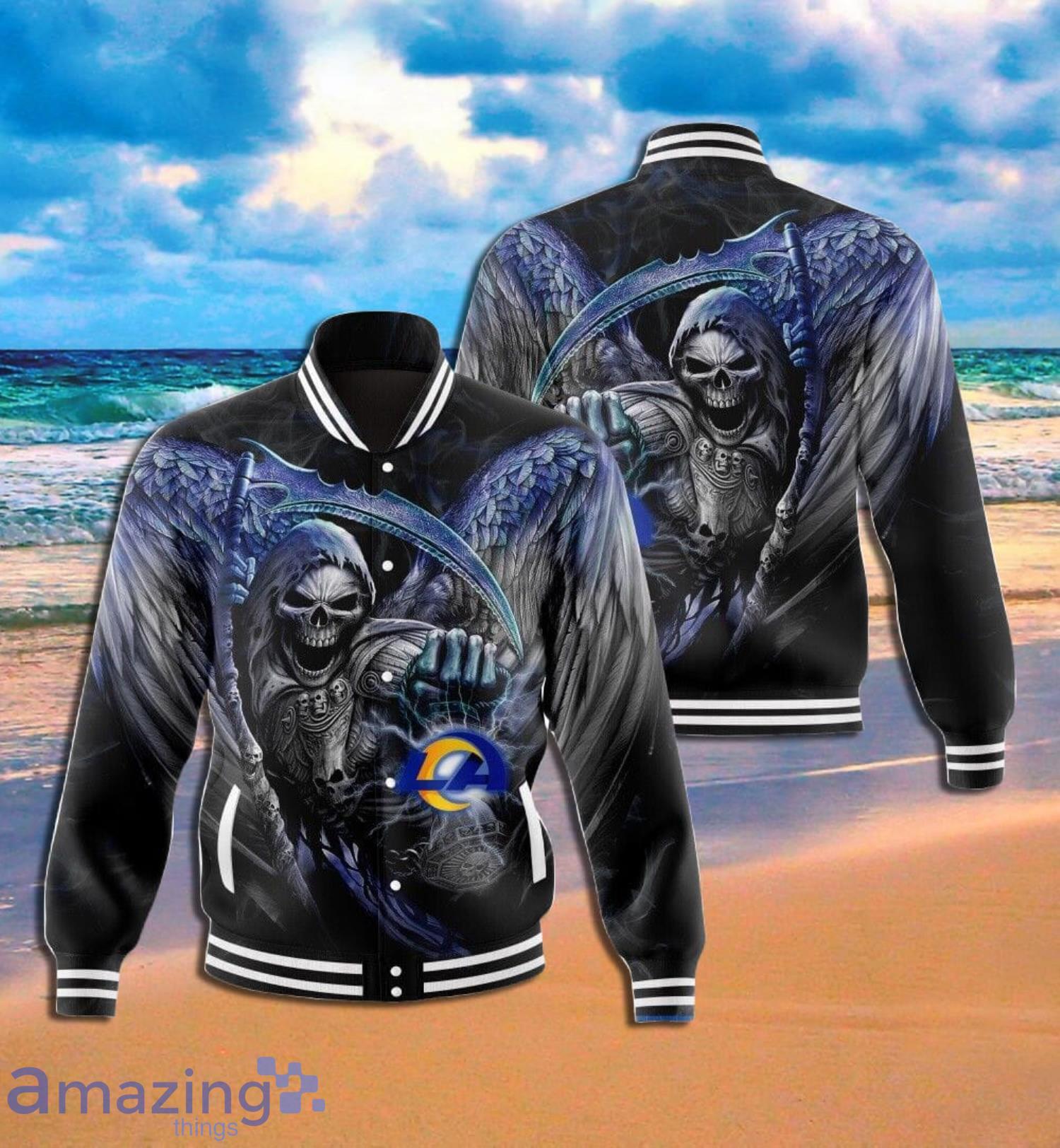 Los Angeles Rams Death Full Print Baseball Jacket Gift For Fans Product Photo 1