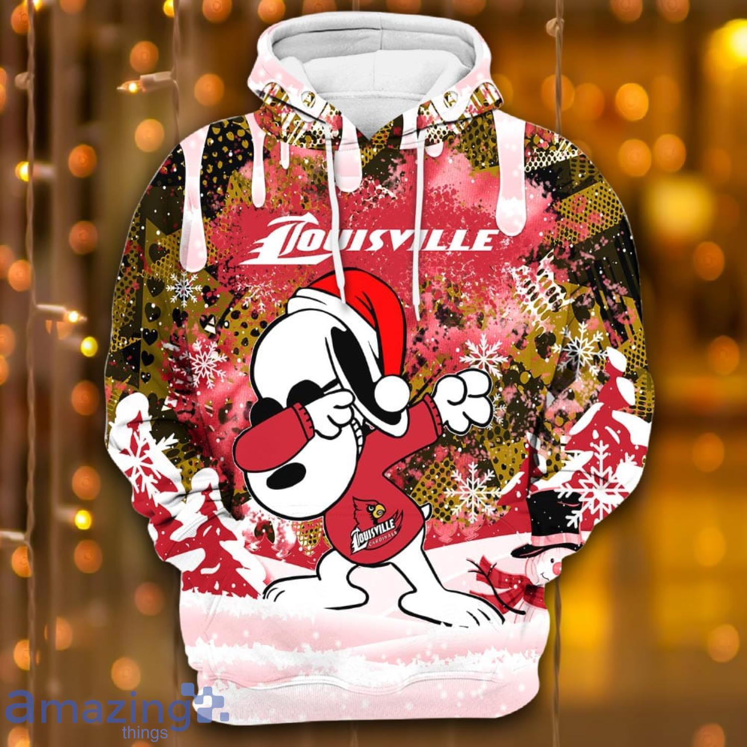 Louisville Cardinals Snoopy Dabbing The Peanuts Sports Football American  Christmas All Over Print 3D Hoodie