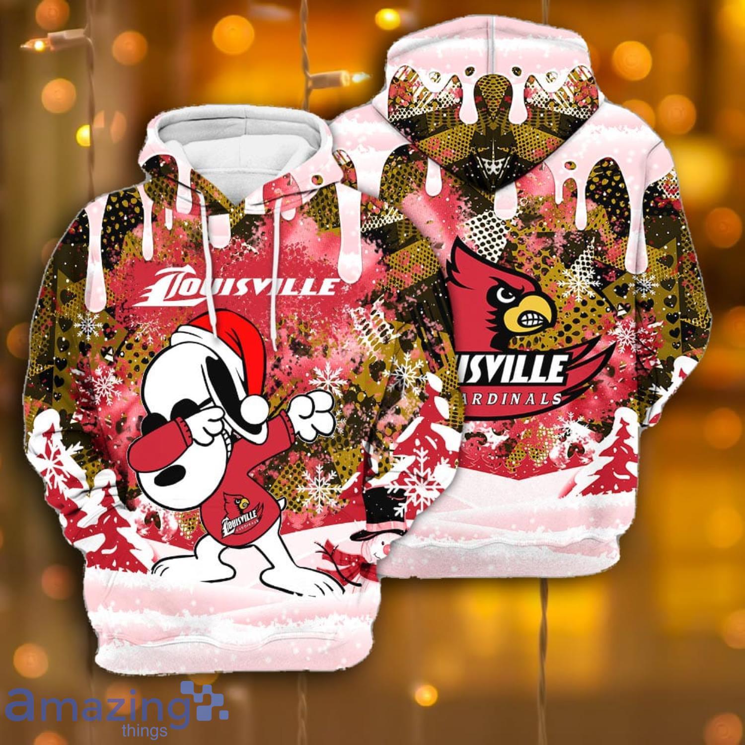 Louisville Cardinals Snoopy Cute Heart American Sports Team Funny 3D Sweater  For Men And Women Gift Christmas - Banantees