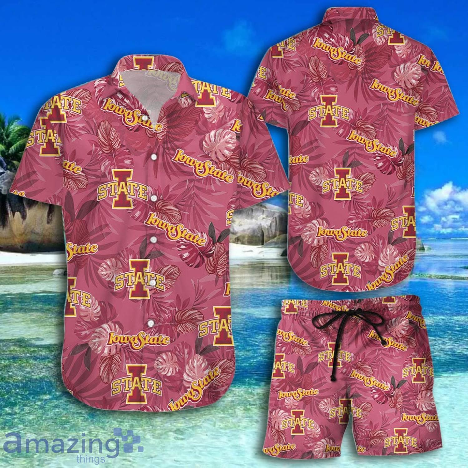 Lowa State Cyclones Pink Short Sleeve Hawaiian Shirt And Short Product Photo 1