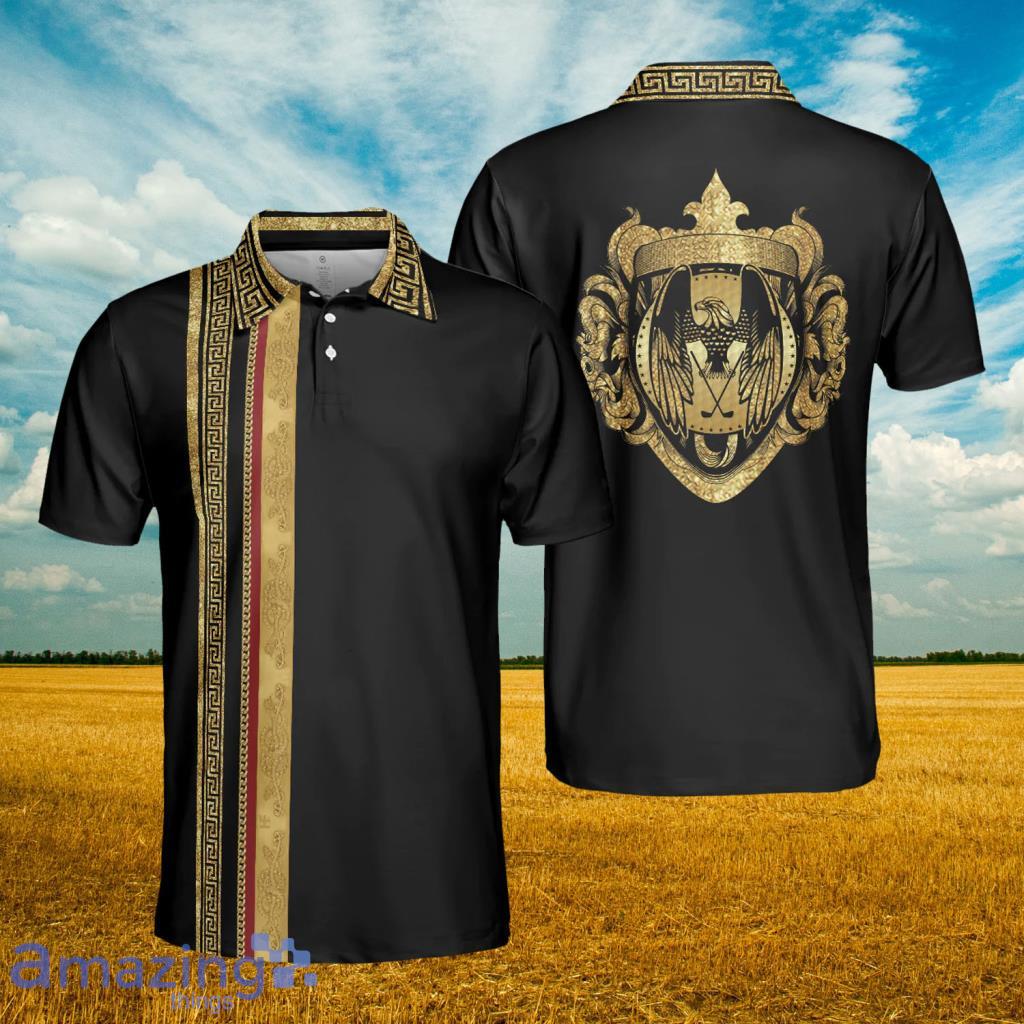 Luxury Baroque Pattern Eagle Badge Golf Polo Shirt - Luxury Baroque Pattern Eagle Badge Golf Polo Shirt Luxury Baroque Pattern Eagle Badge Golf Polo Shirt - Luxury Baroque Pattern Eagle Badge Golf Polo Shirt