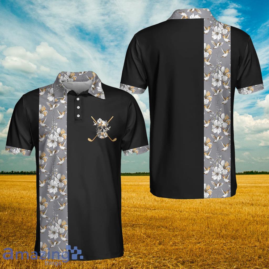 Luxury Golden Skull Black Golf Polo Shirt - Luxury Golden Skull Black Golf Polo Shirt