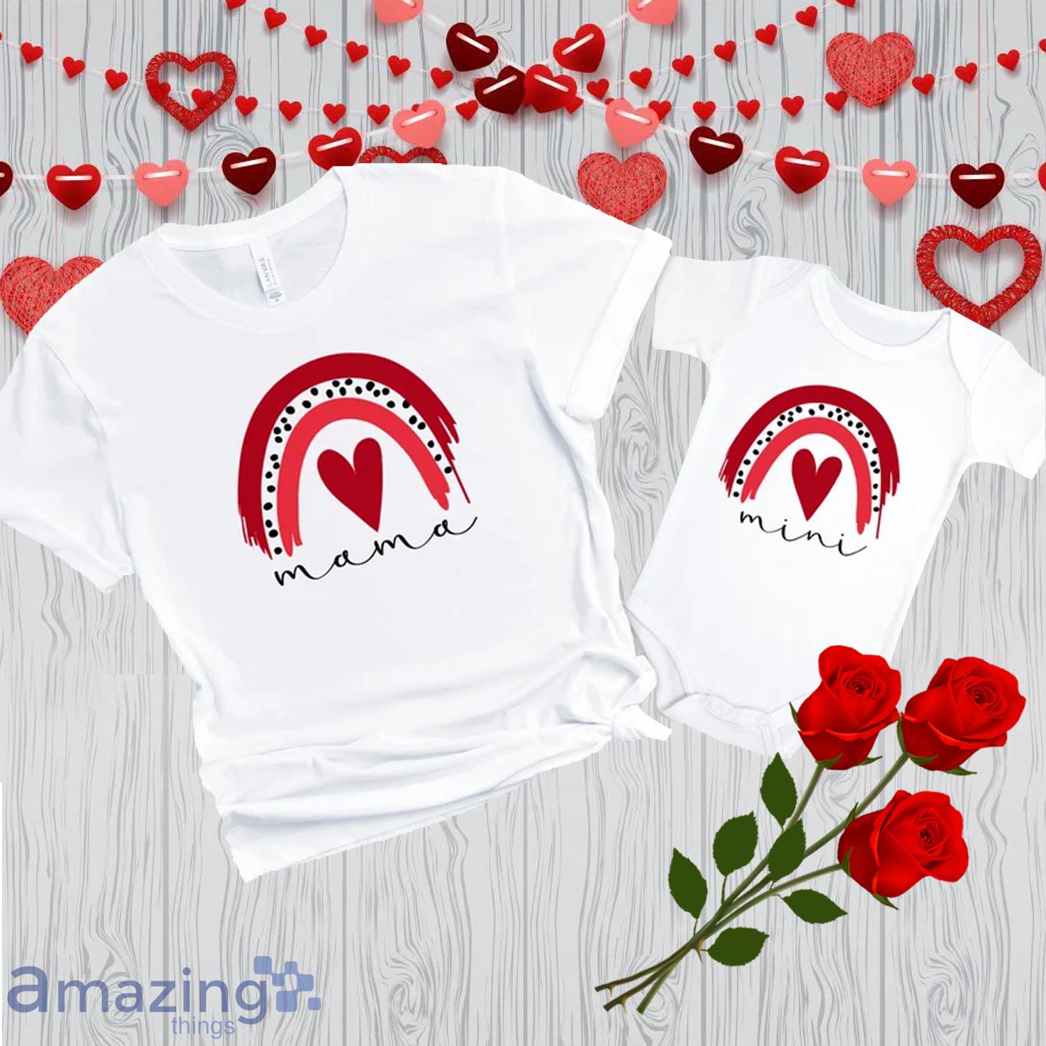 Mama and Mini Rainbow Valentine Day's Matching Shirt Gift For Mom And Baby - Mama and Mini Rainbow Valentine Day's Matching Shirt Gift For Mom And Baby