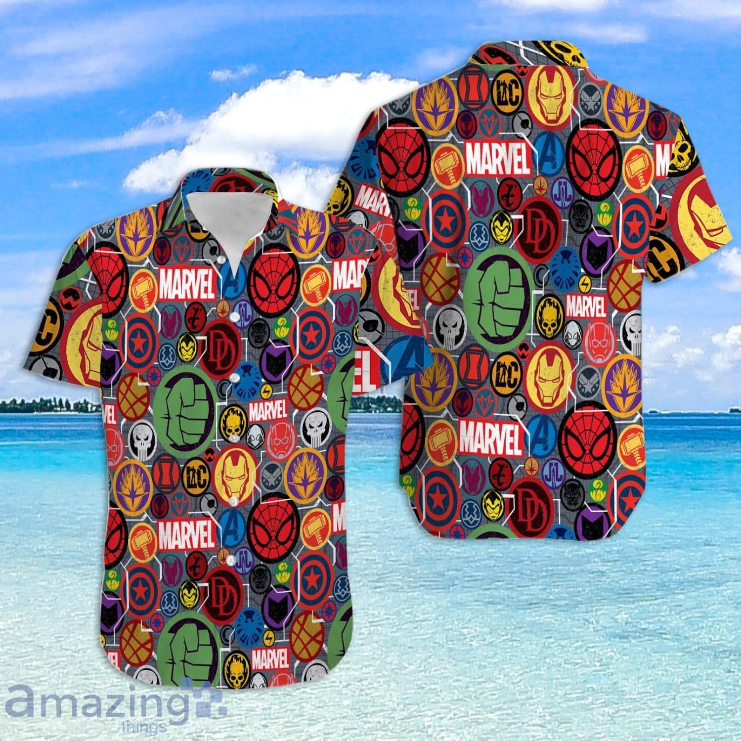 Super Heros Marvel Hawaiian Shirt And Short For Fans