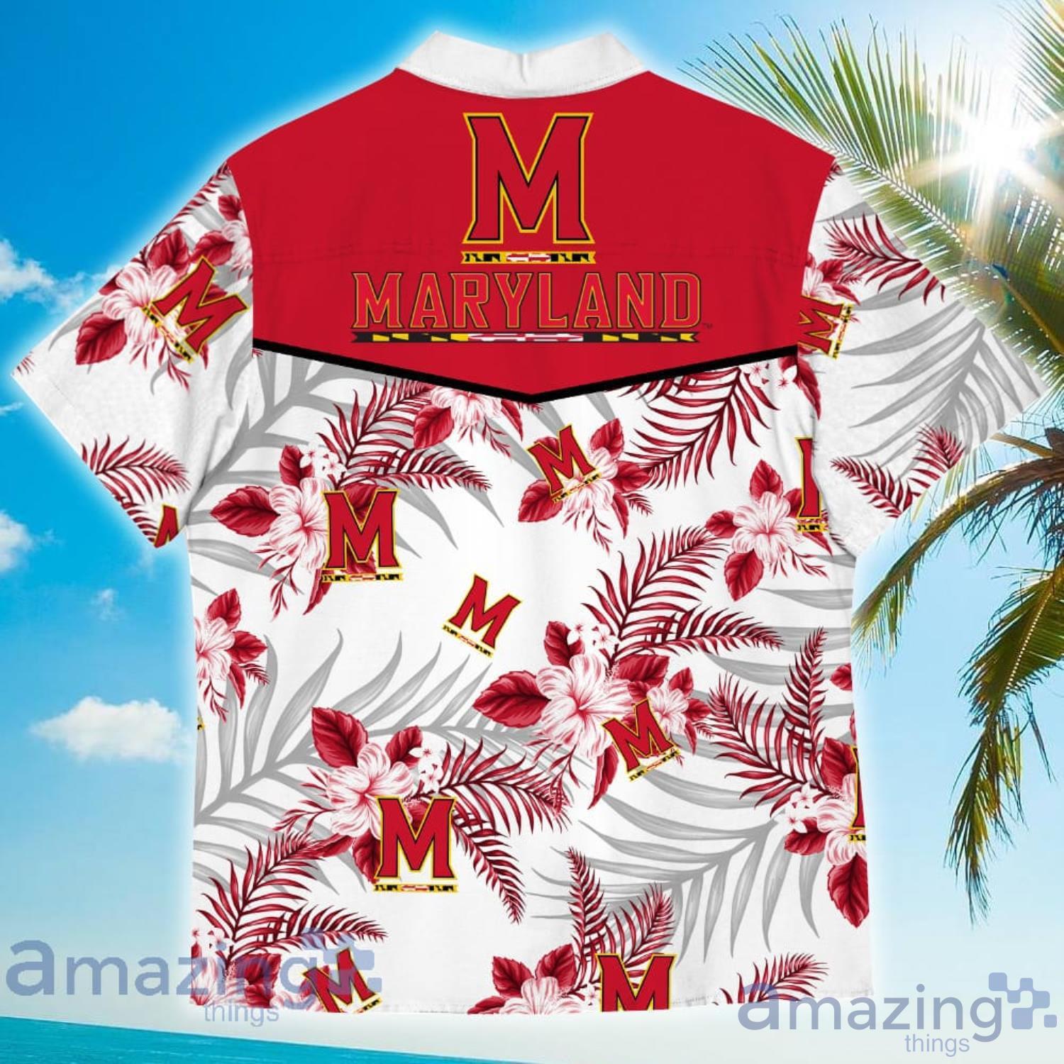 Maryland Terrapins Sports American Tropical Flower Patterns Hawaiian Shirt image Maryland Terrapins Sports American Tropical Flower Patterns Hawaiian Shirt Product Photo 3