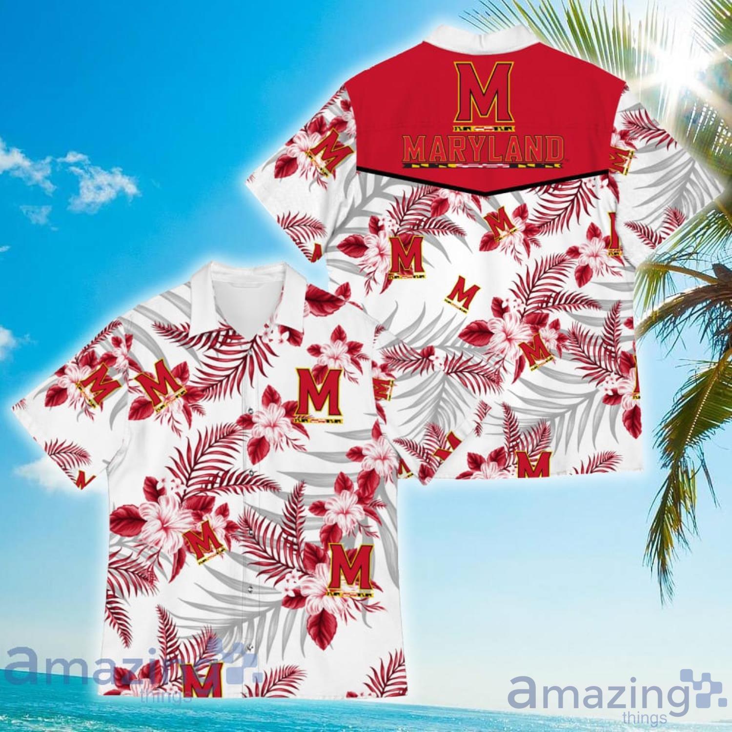 Maryland Terrapins Sports American Tropical Flower Patterns Hawaiian Shirt image Maryland Terrapins Sports American Tropical Flower Patterns Hawaiian Shirt Product Photo 4