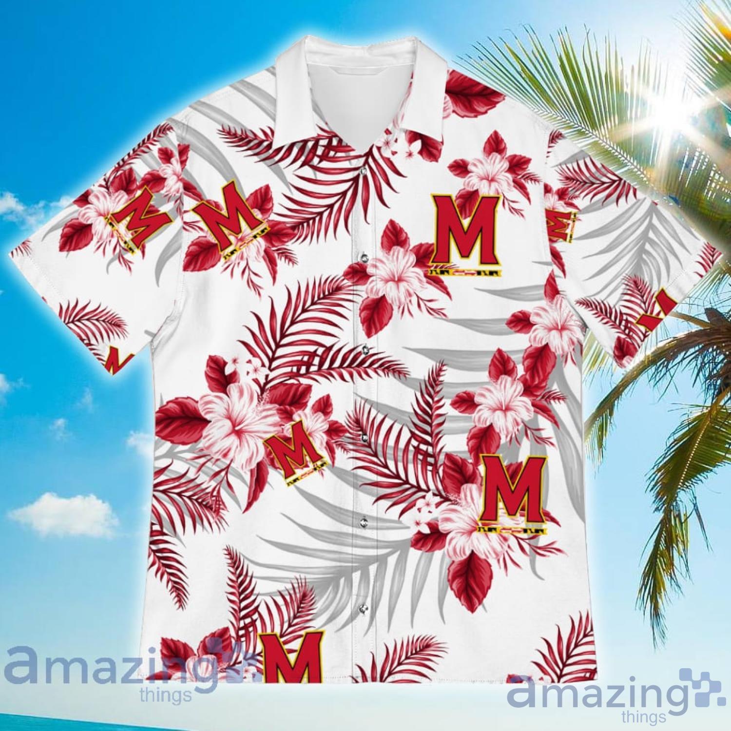 Maryland Terrapins Sports American Tropical Flower Patterns Hawaiian Shirt image Maryland Terrapins Sports American Tropical Flower Patterns Hawaiian Shirt Product Photo 5