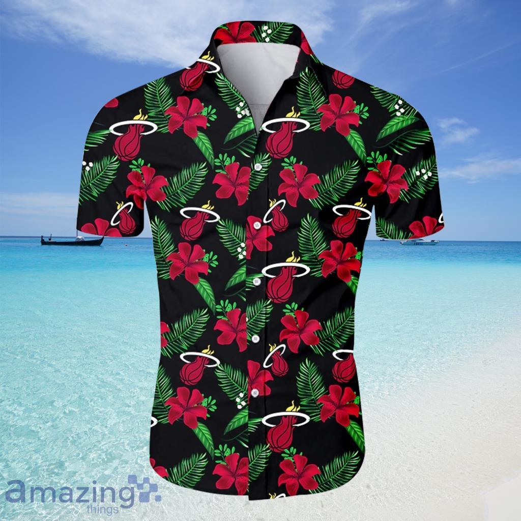 Miami Heat NBA Hawaiian Shirt Tropical Flower For Fans - Miami Heat NBA Hawaiian Shirt Tropical Flower For Fans
