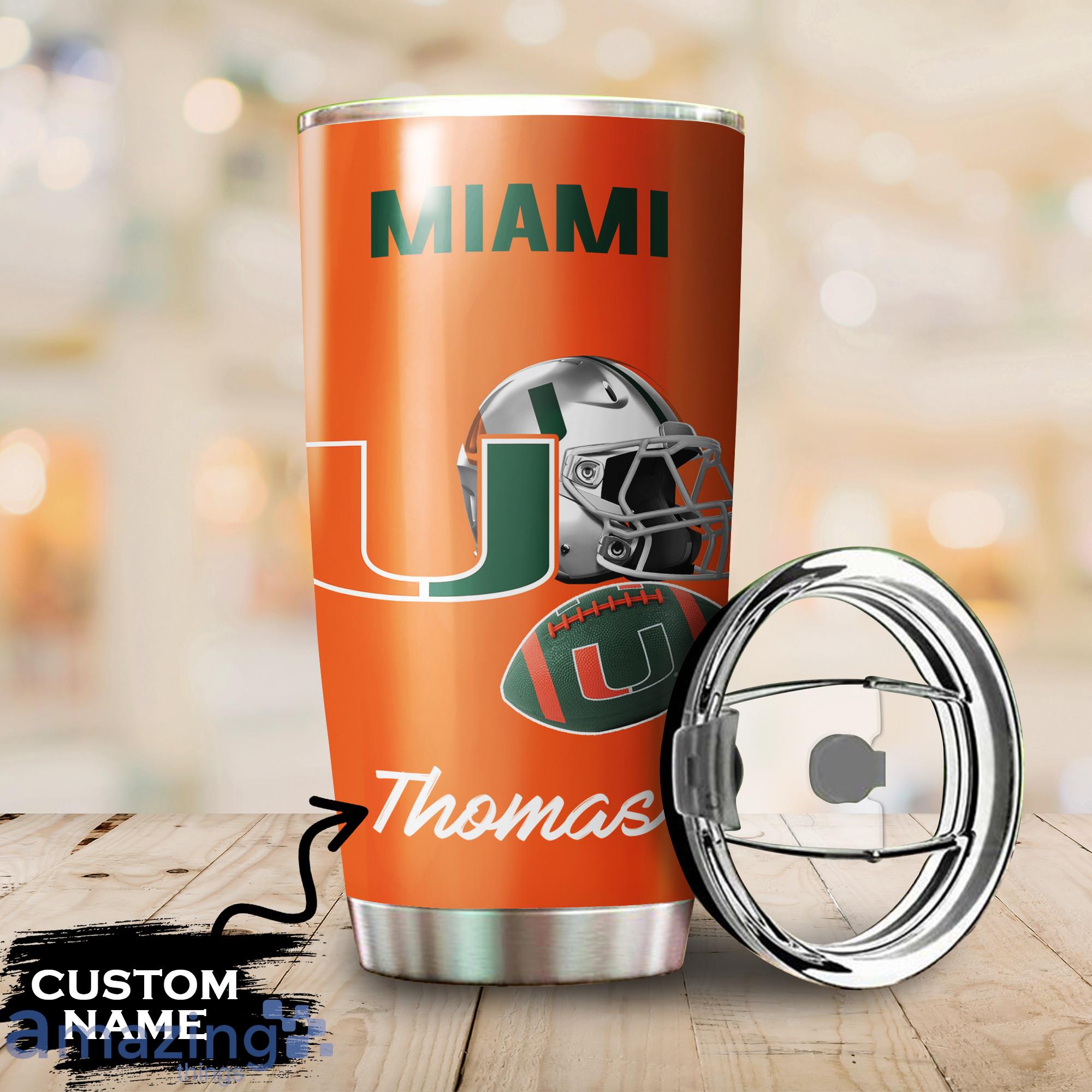Miami Hurricanes Custom Name Tumbler For Fans image Miami Hurricanes Custom Name Tumbler For Fans Product Photo 3