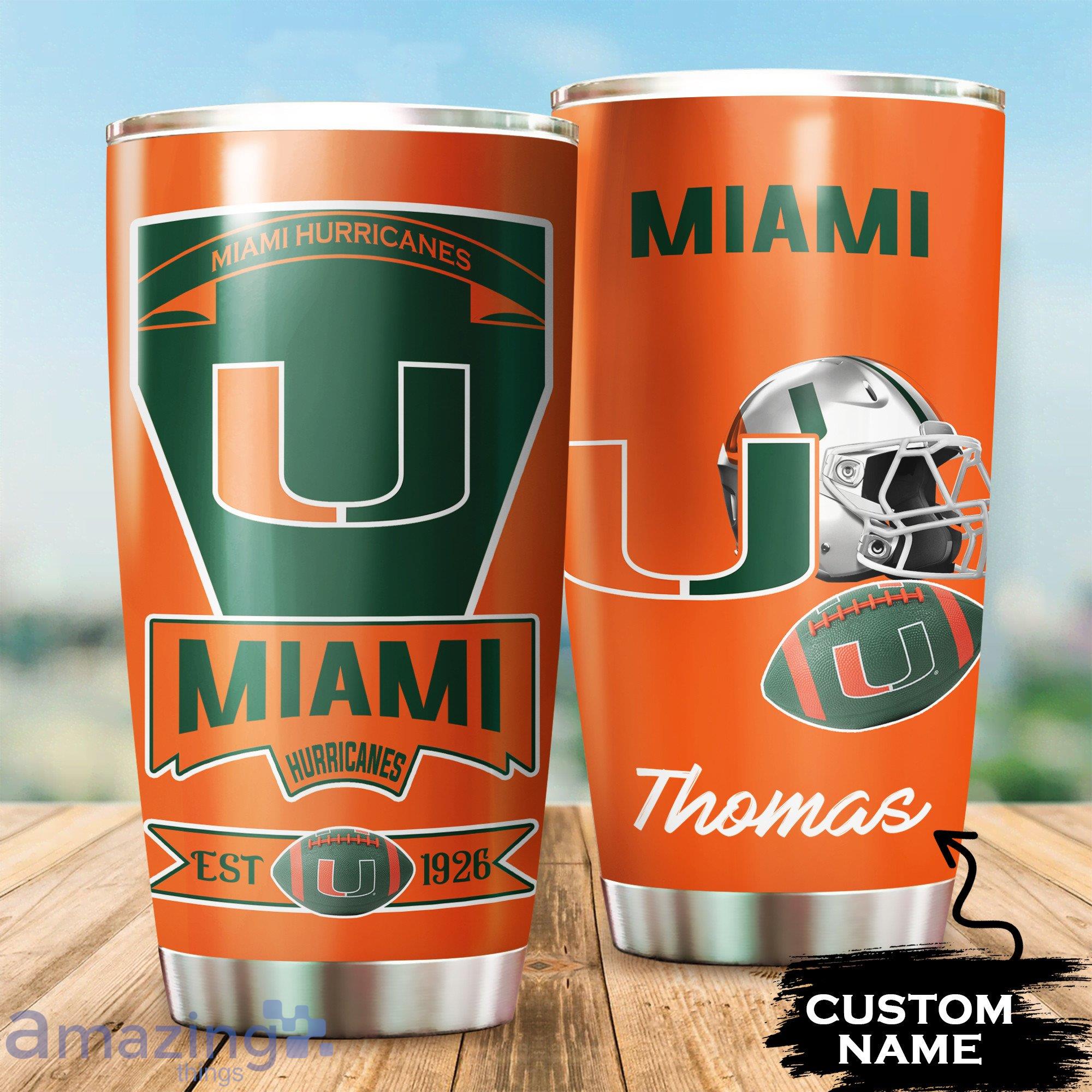 Miami Hurricanes Custom Name Tumbler For Fans Product Photo 1