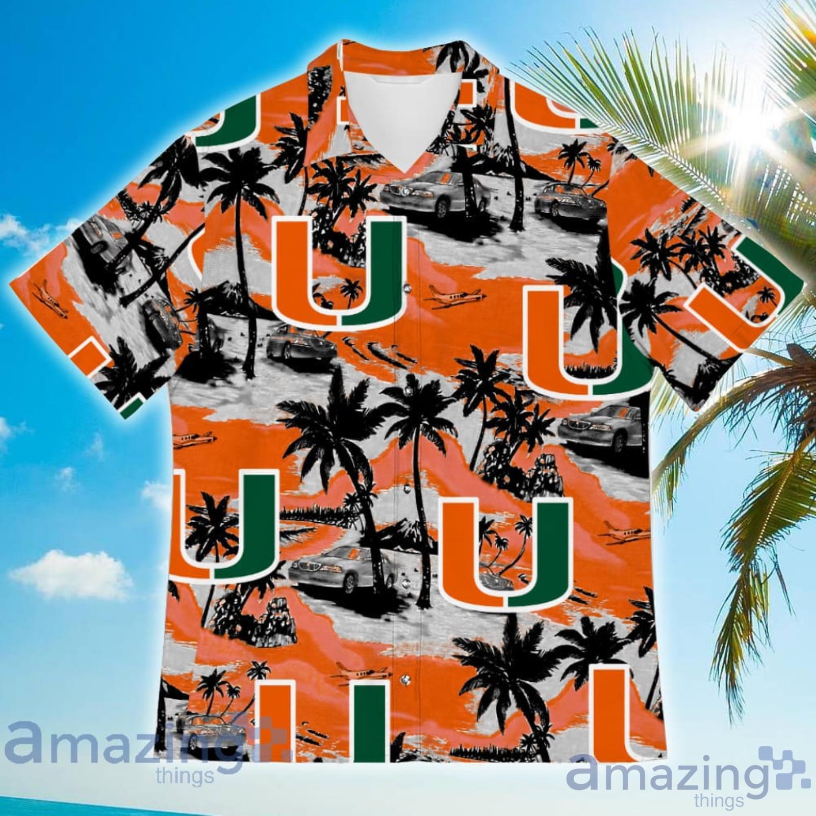 Miami Hurricanes Sports American Tropical Coconut Vintage Patterns Hawaiian Shirt image Miami Hurricanes Sports American Tropical Coconut Vintage Patterns Hawaiian Shirt Product Photo 2