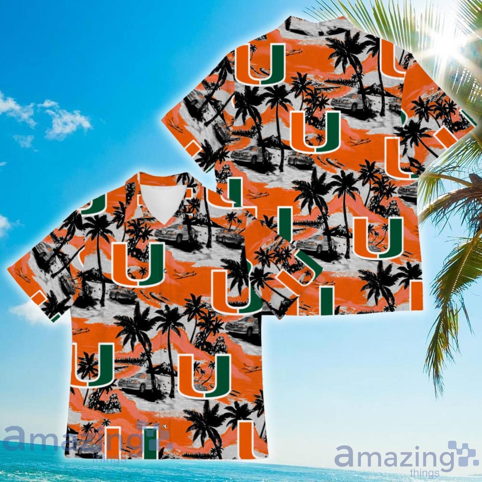 Miami Hurricanes Sports American Tropical Coconut Vintage Patterns Hawaiian Shirt Product Photo 1