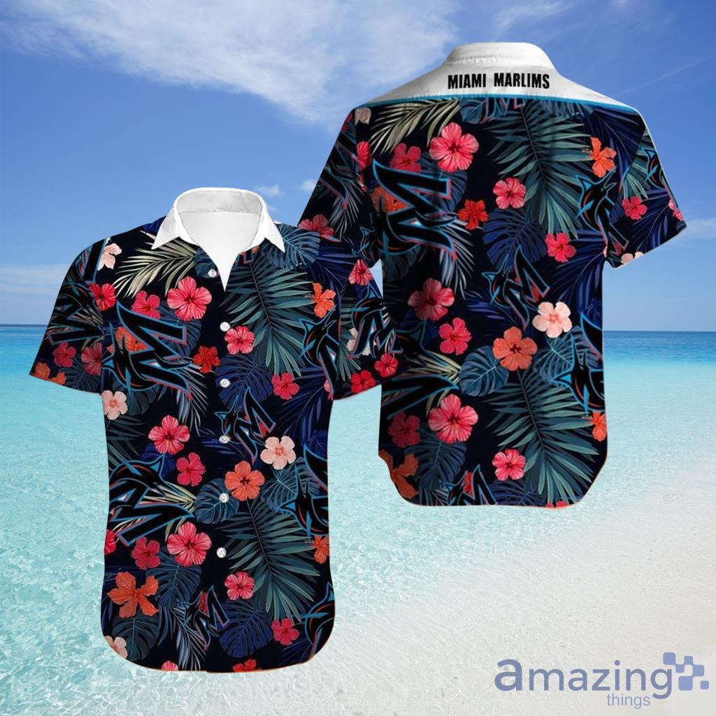 Miami Marlins Hawaiian Shirt Flower For Fans - Miami Marlins Hawaiian Shirt Flower For Fans