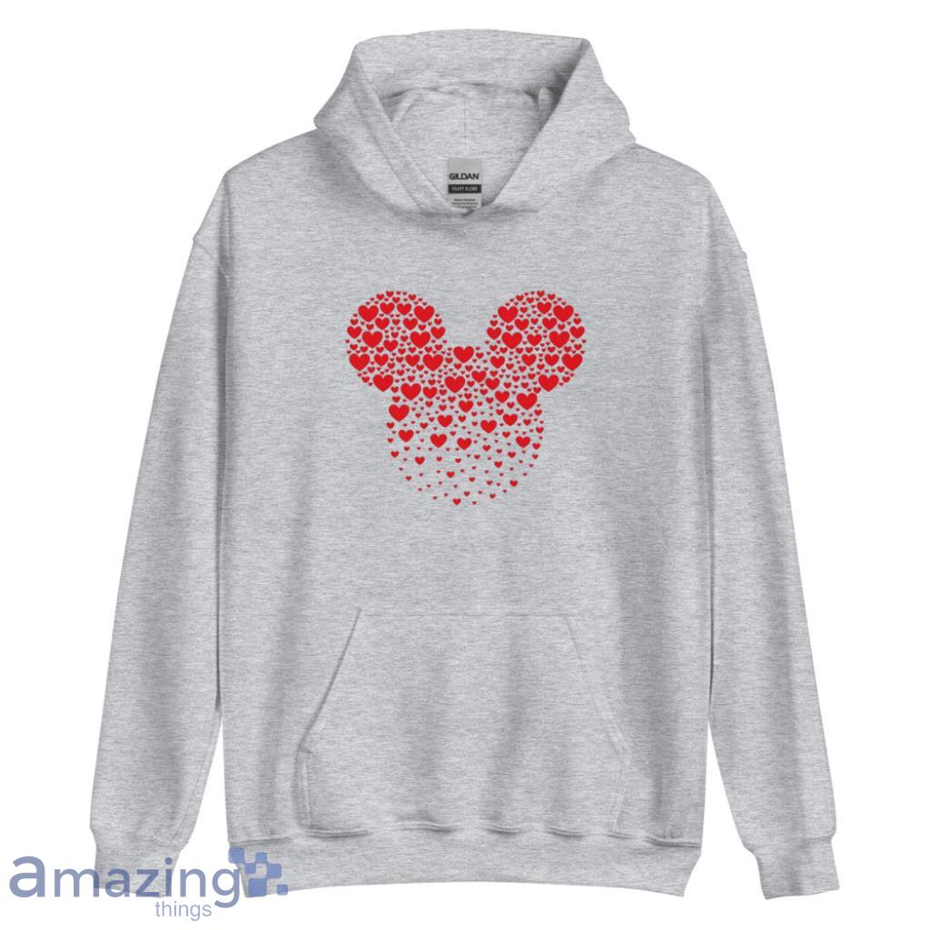 Mickey and Minnie Ears With Heart Valentine's Day Couple Matching Shirt image Mickey and Minnie Ears With Heart Valentines Day Couple Matching Shirt - Unisex Heavy Blend Hooded Sweatshirt