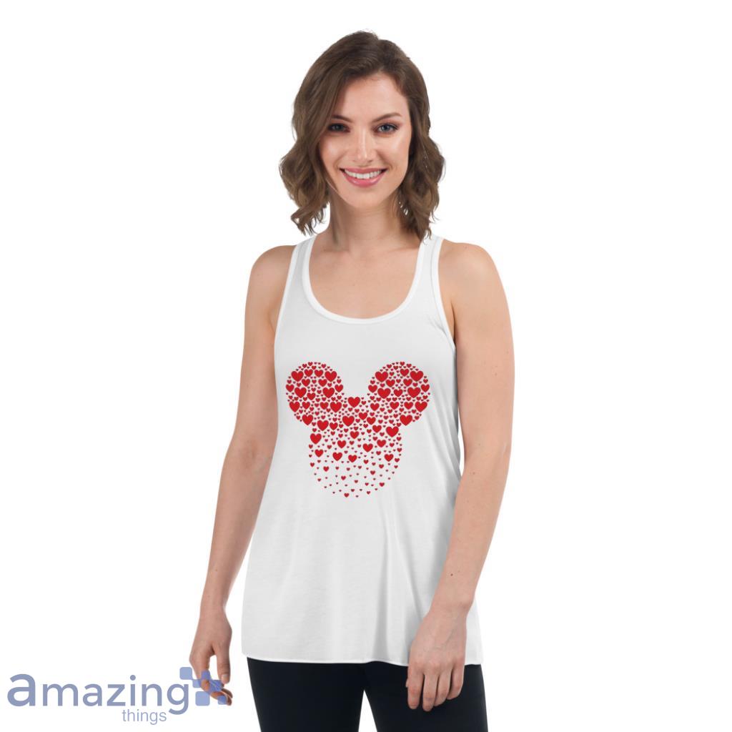 Mickey and Minnie Ears With Heart Valentine's Day Couple Matching Shirt image Mickey and Minnie Ears With Heart Valentines Day Couple Matching Shirt - Womens Flowy Racerback Tank