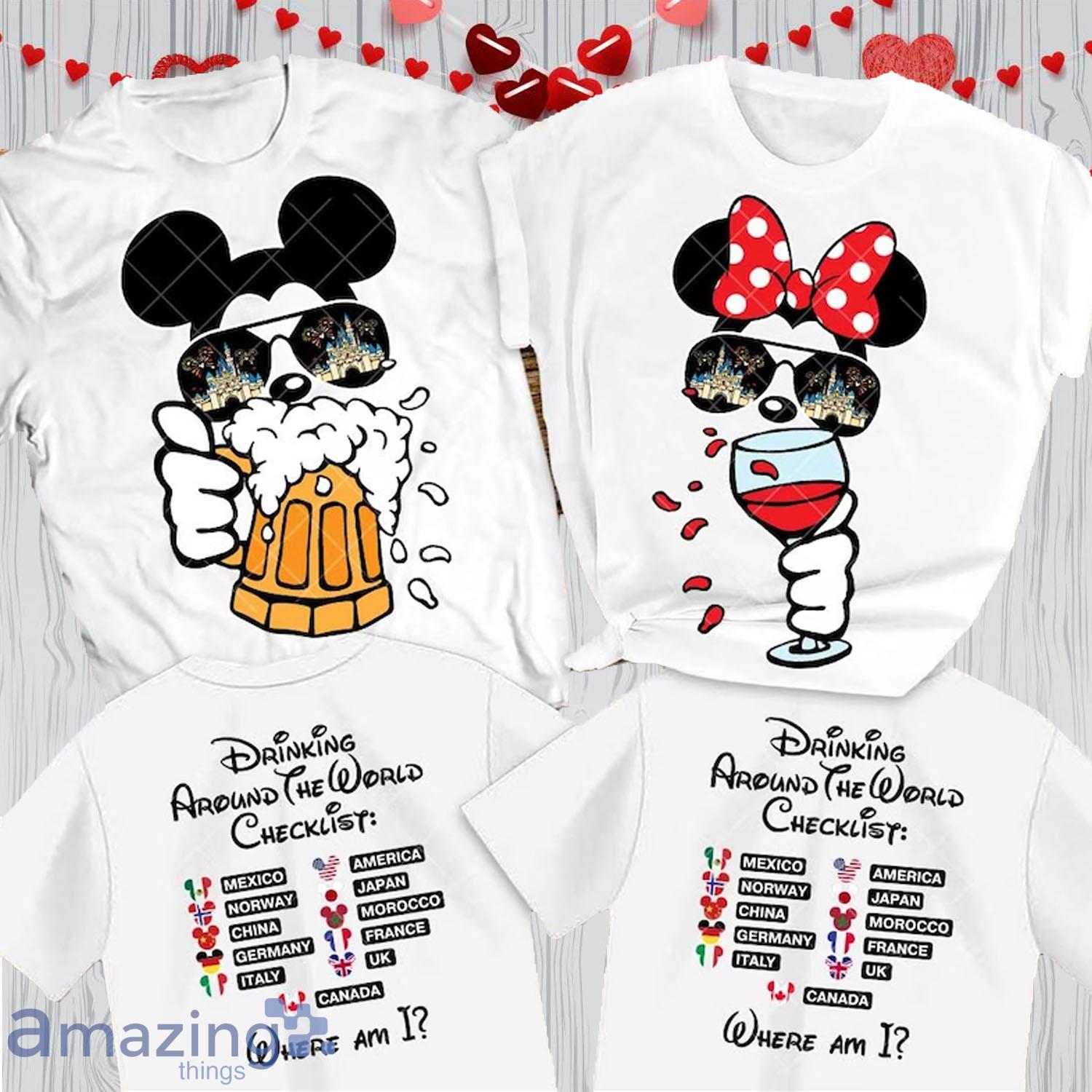Mickey Beer Minnie Wine Front And Back Disney Valentines Day Matching Couple Shirt - Mickey Beer Minnie Wine Front And Back Disney Valentines Day Matching Couple Shirt