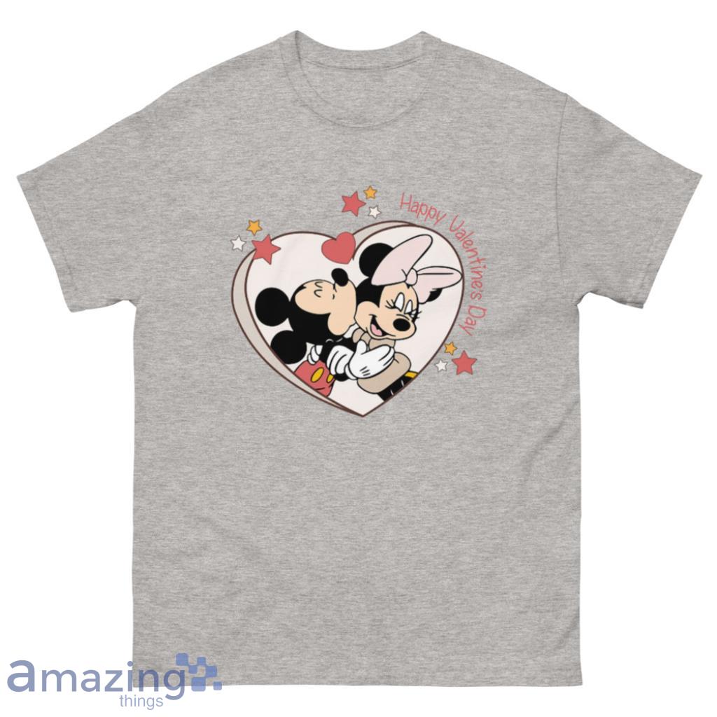 Mickey Minnie Kissing Happy Valentines Day Couple T-Shirt - 500 Men’s Classic Tee Gildan