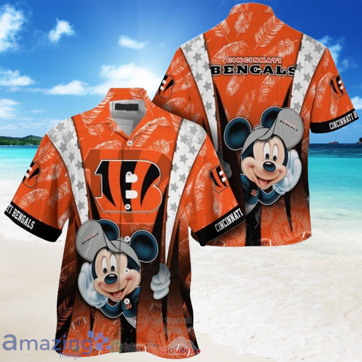 Mickey Mouse NFL Cincinnati Bengals Stars Pattern Hawaiian Shirt Gift For  Fans