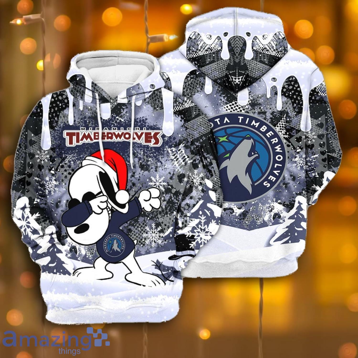 Minnesota Timberwolves Snoopy Dabbing The Peanuts Sports Football American Christmas All Over Print 3D Hoodie Product Photo 1