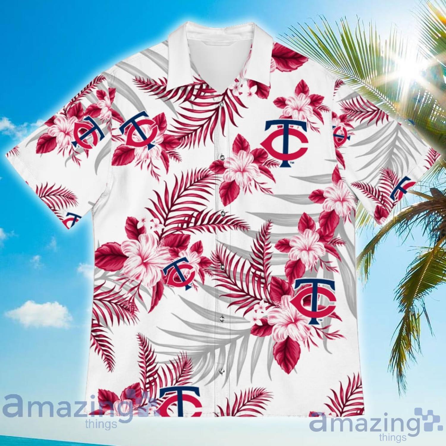 Minnesota Twins Baseball Tropical Flowers Pattern Aloha Hawaiian