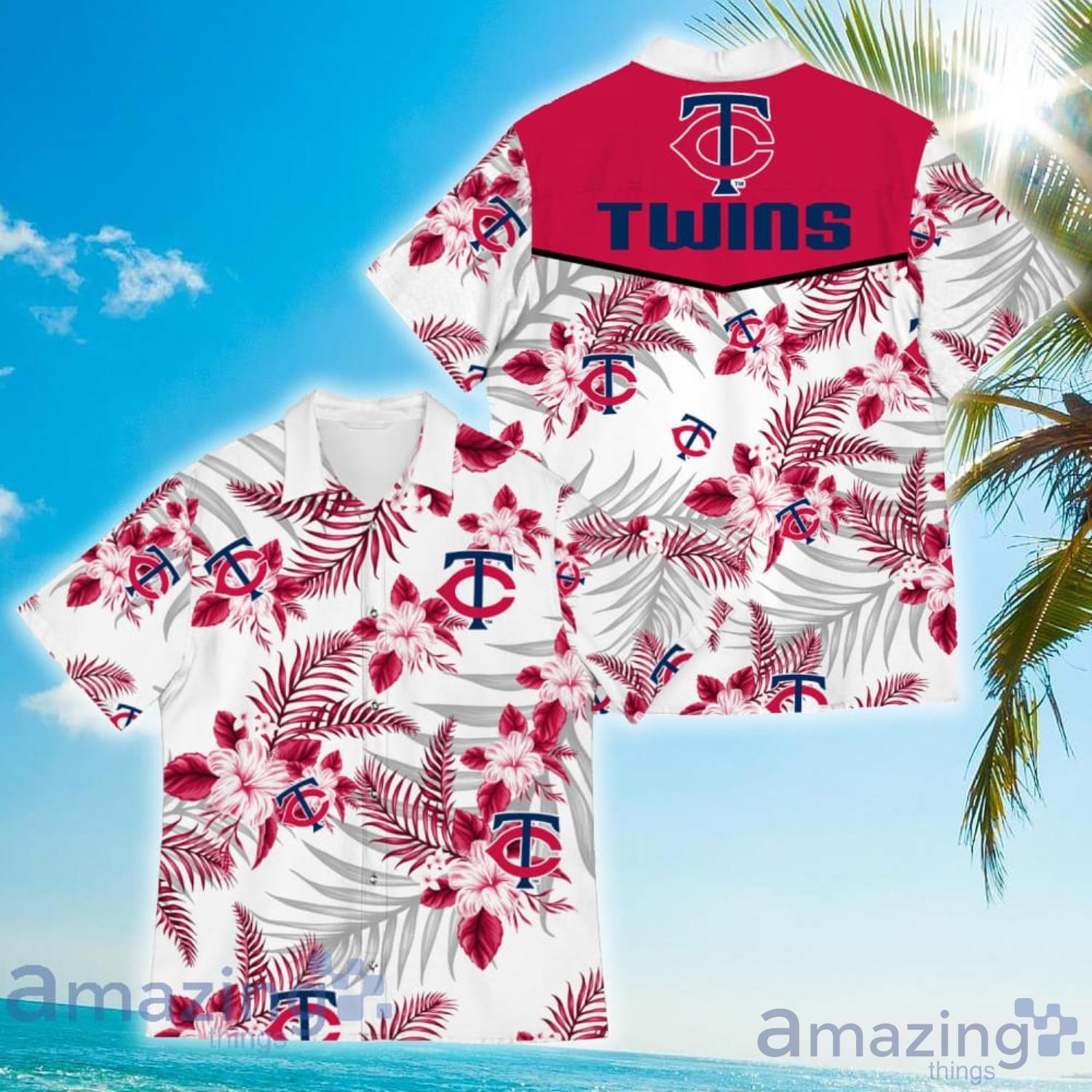 Minnesota Twins Baseball Tropical Flowers Pattern Aloha Hawaiian