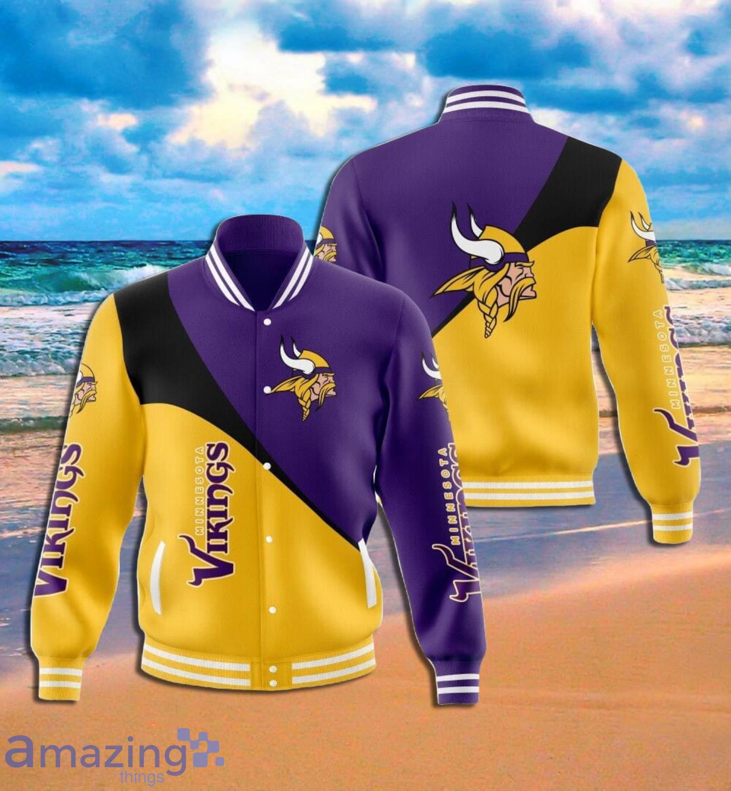 Youth Purple Minnesota Vikings Logo Allover Print Long Sleeve T