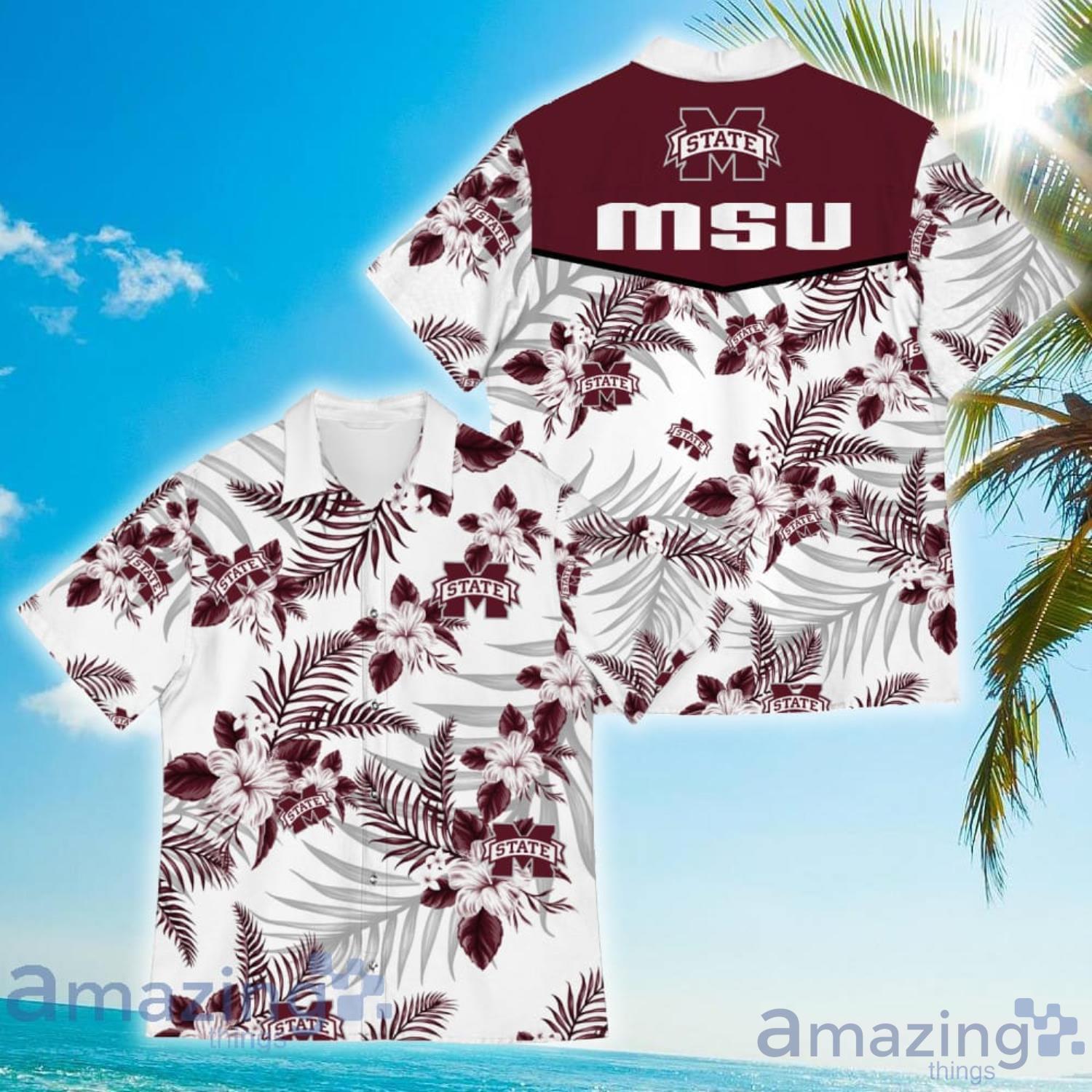 Mississippi State Bulldogs Sports American Tropical Flower Patterns Hawaiian Shirt Product Photo 1