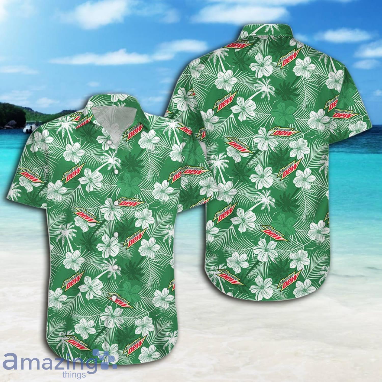 Mountain Dew White Floral Green Short Sleeve Hawaiian Shirt And Short image Mountain Dew White Floral Green Short Sleeve Hawaiian Shirt And Short Product Photo 5